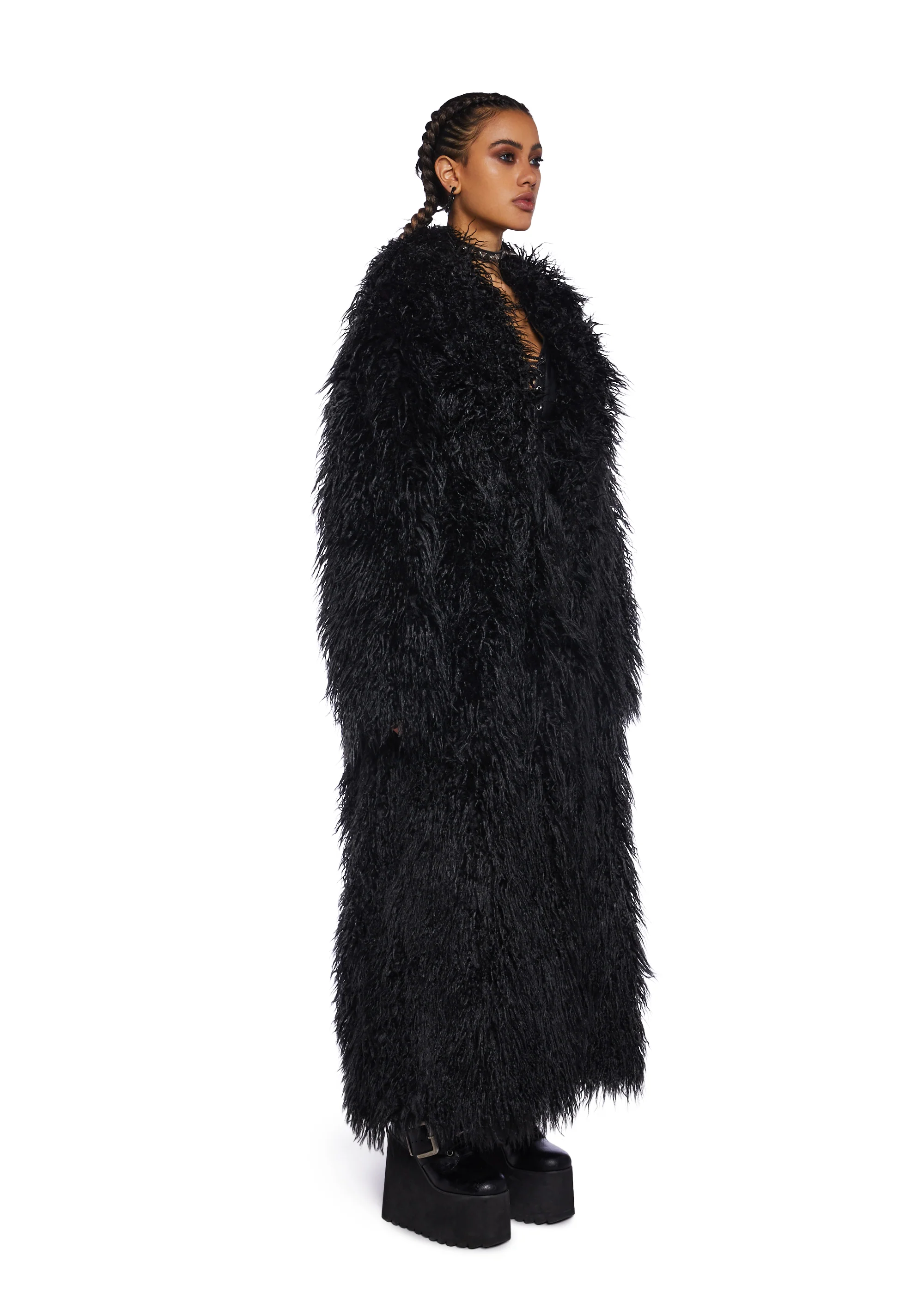 Astro Arctic Faux Fur Coat - Black - Image 3