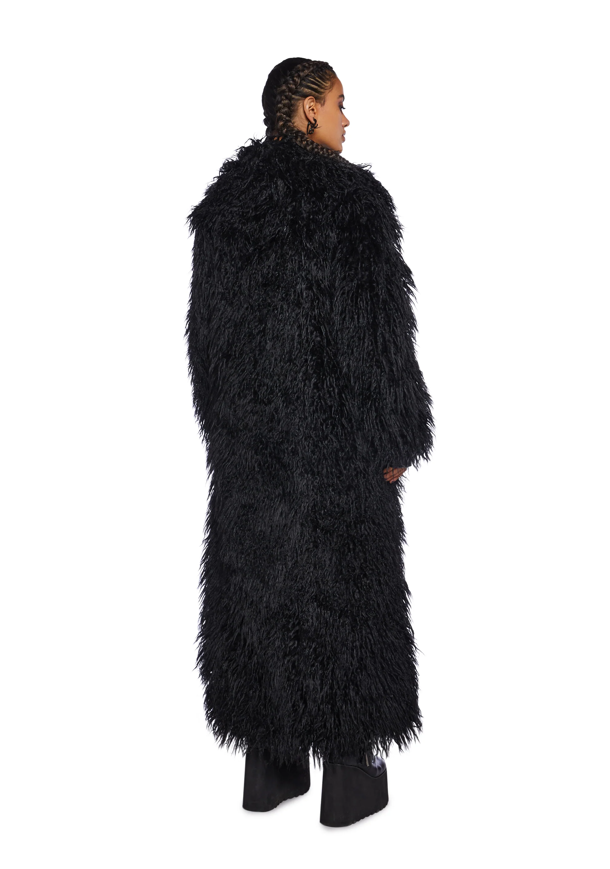 Astro Arctic Faux Fur Coat - Black - Image 4