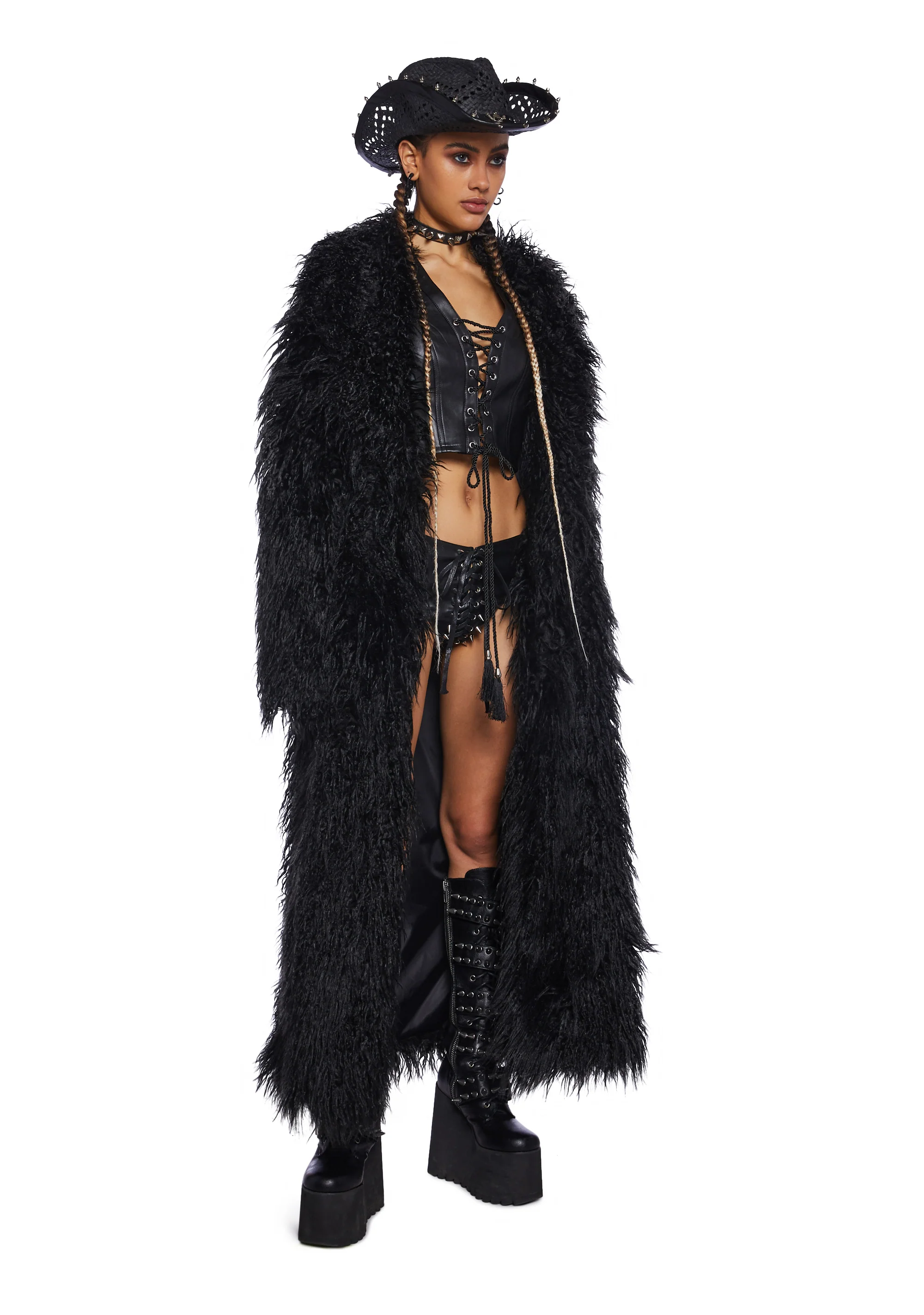 Astro Arctic Faux Fur Coat - Black - Image 5