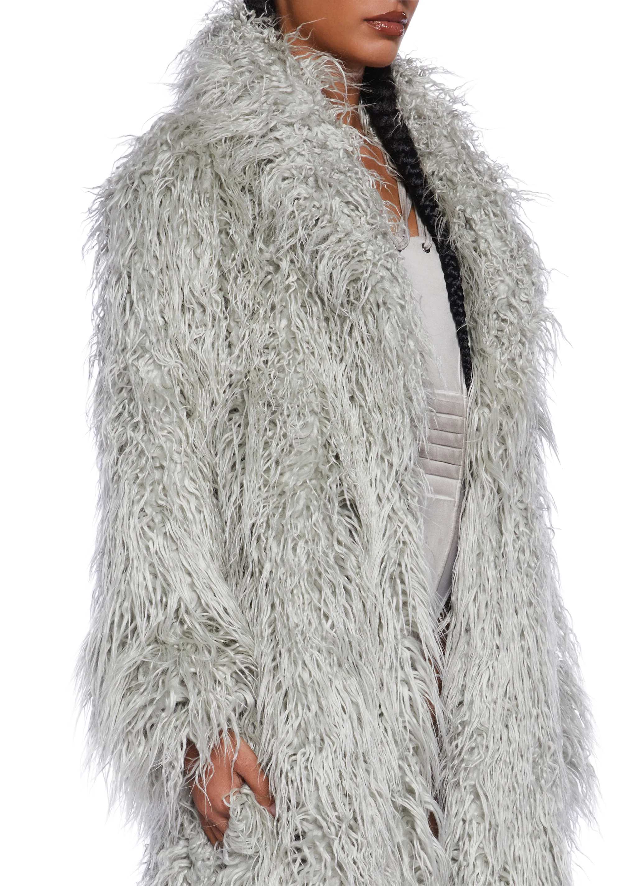 Astro Arctic Faux Fur Coat - Gray - Image 2