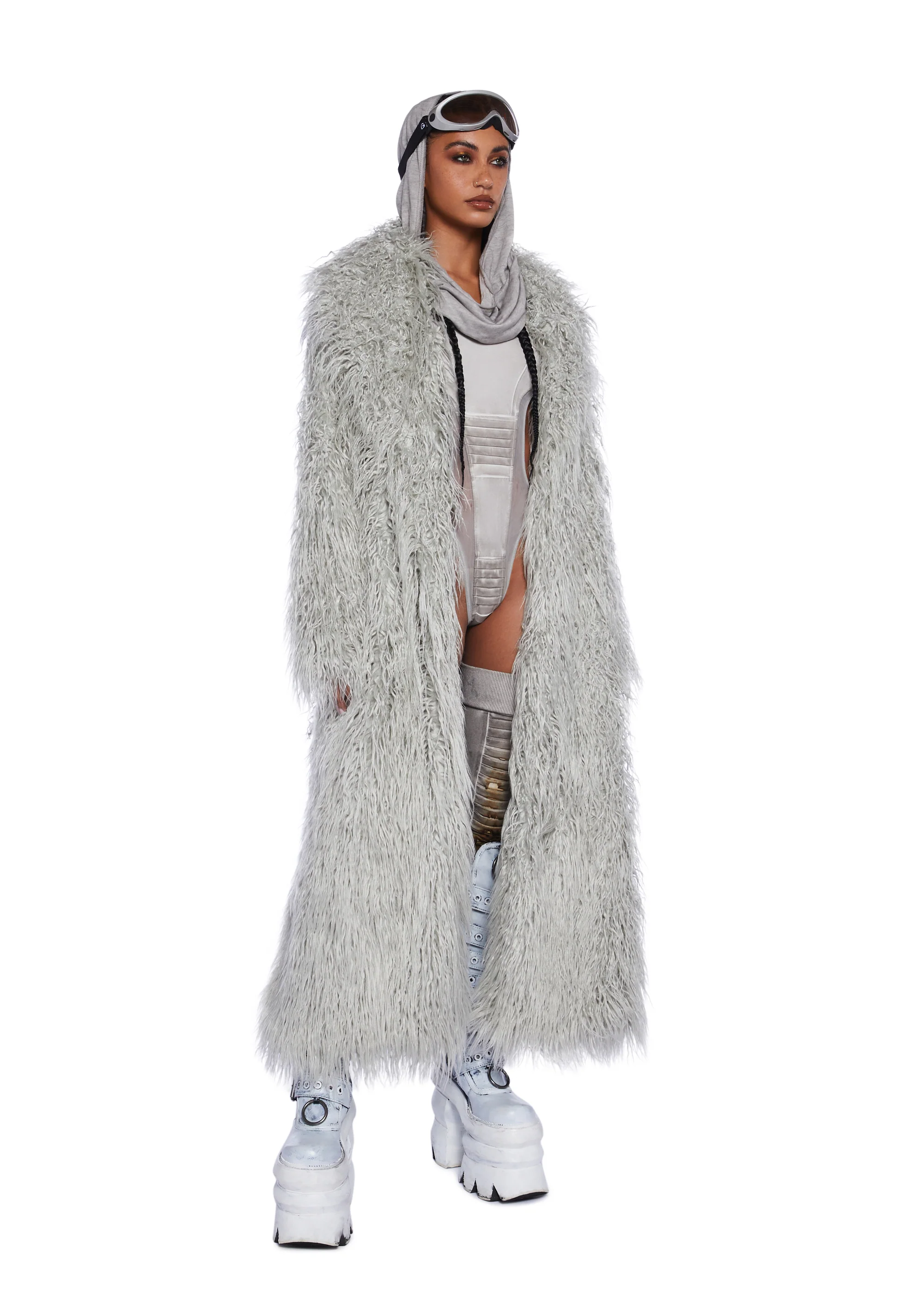 Astro Arctic Faux Fur Coat - Gray - Image 5