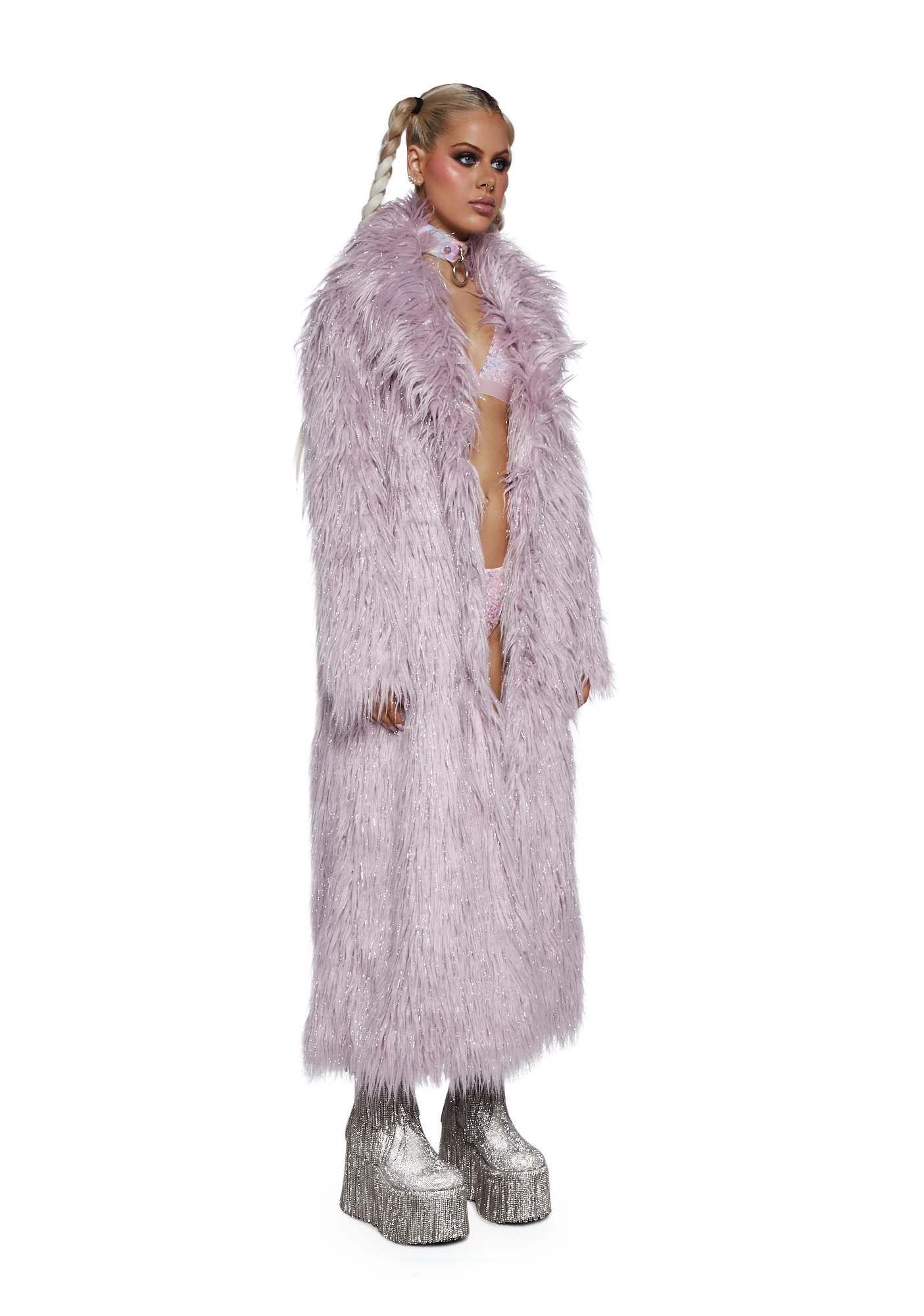 Astro Arctic Faux Fur Coat - Purple - Image 3