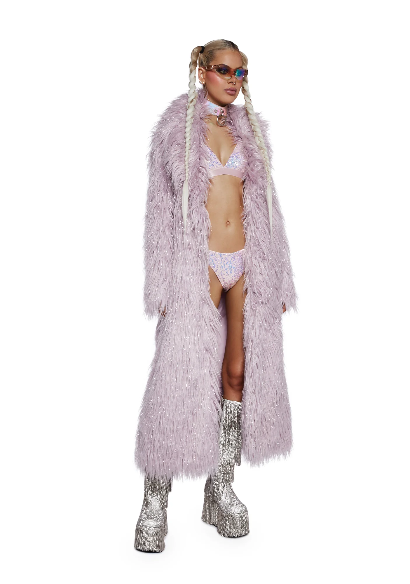 Astro Arctic Faux Fur Coat - Purple - Image 5