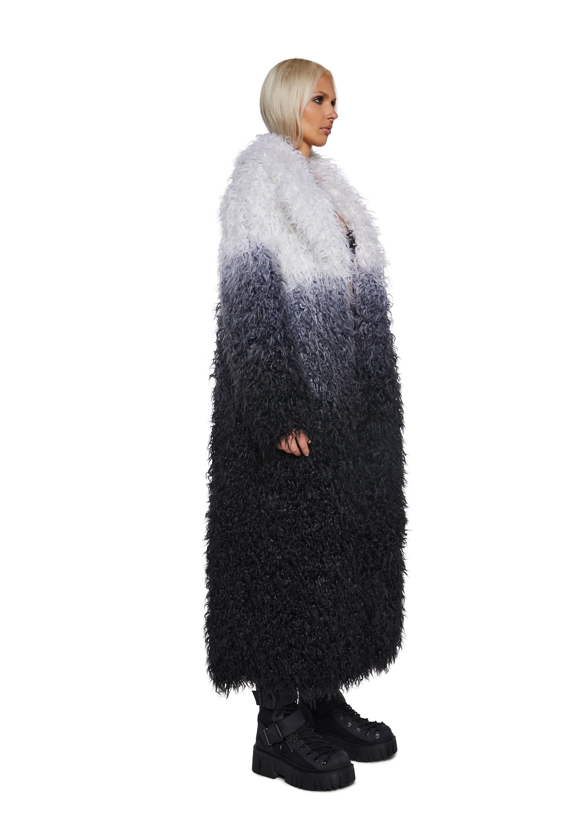 Astro Arctic Faux Fur Coat - Gray/White - Image 3