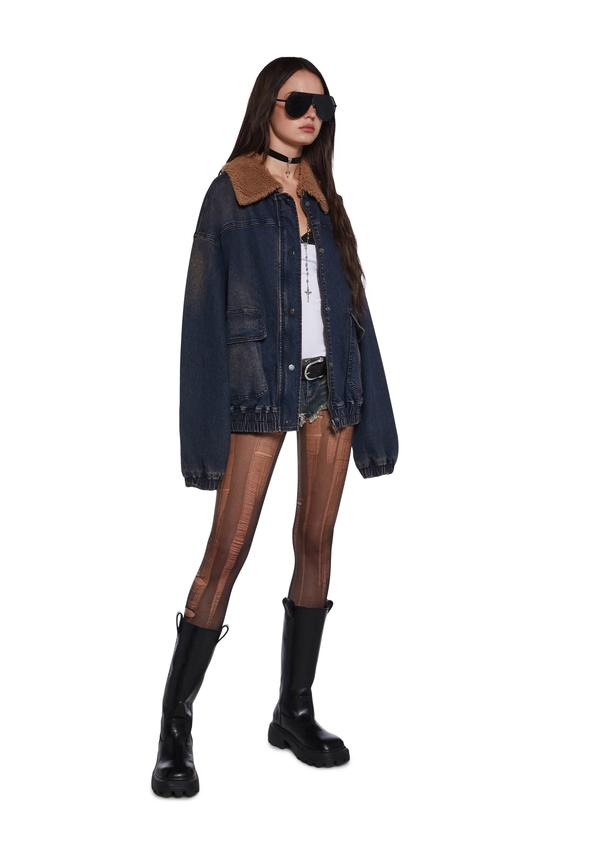 At The Diner Denim Bomber Jacket - Image 2