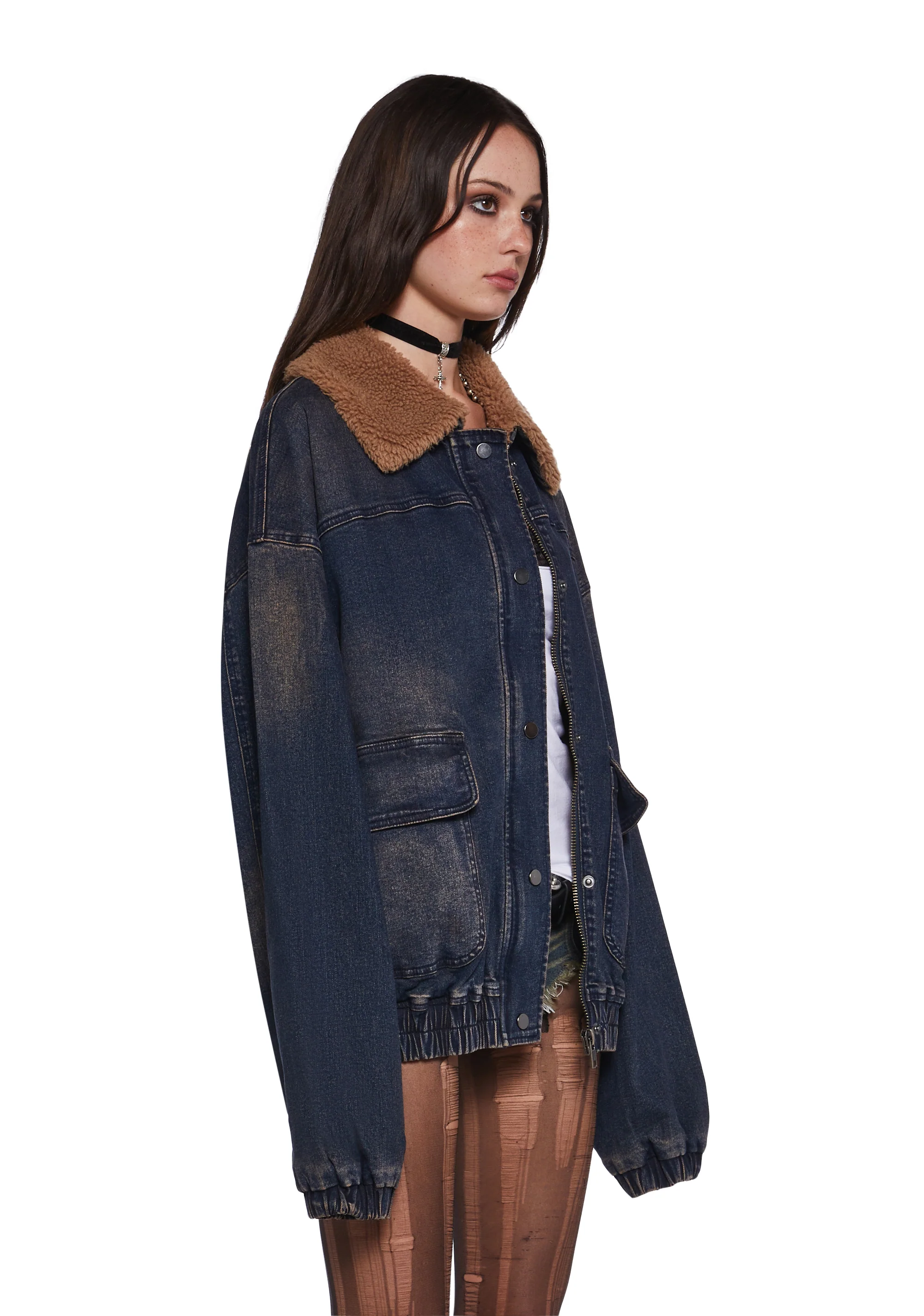 At The Diner Denim Bomber Jacket - Image 3
