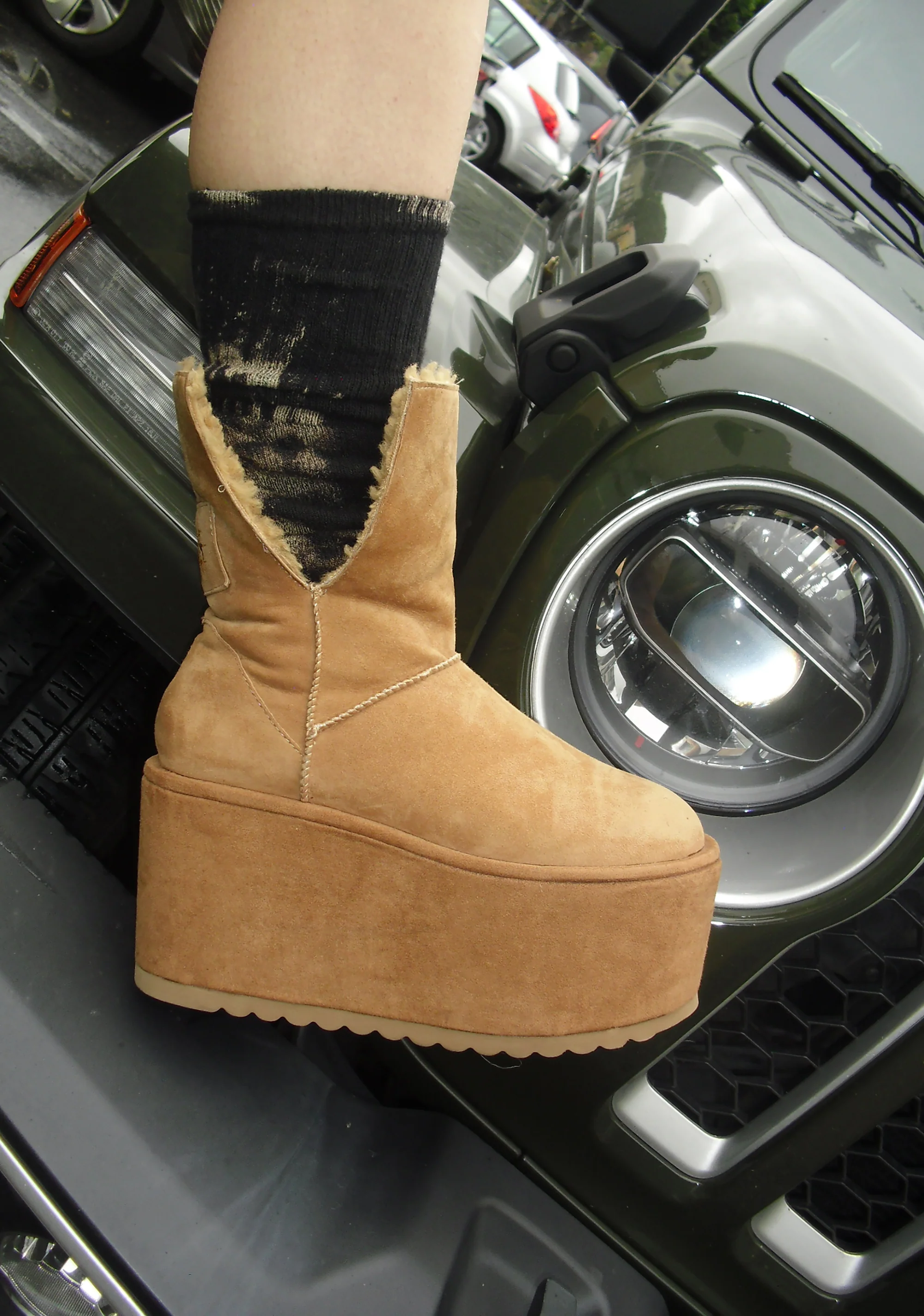 Atmosphere Fleece Lined Suede Platform Boots - Brown - Image 5