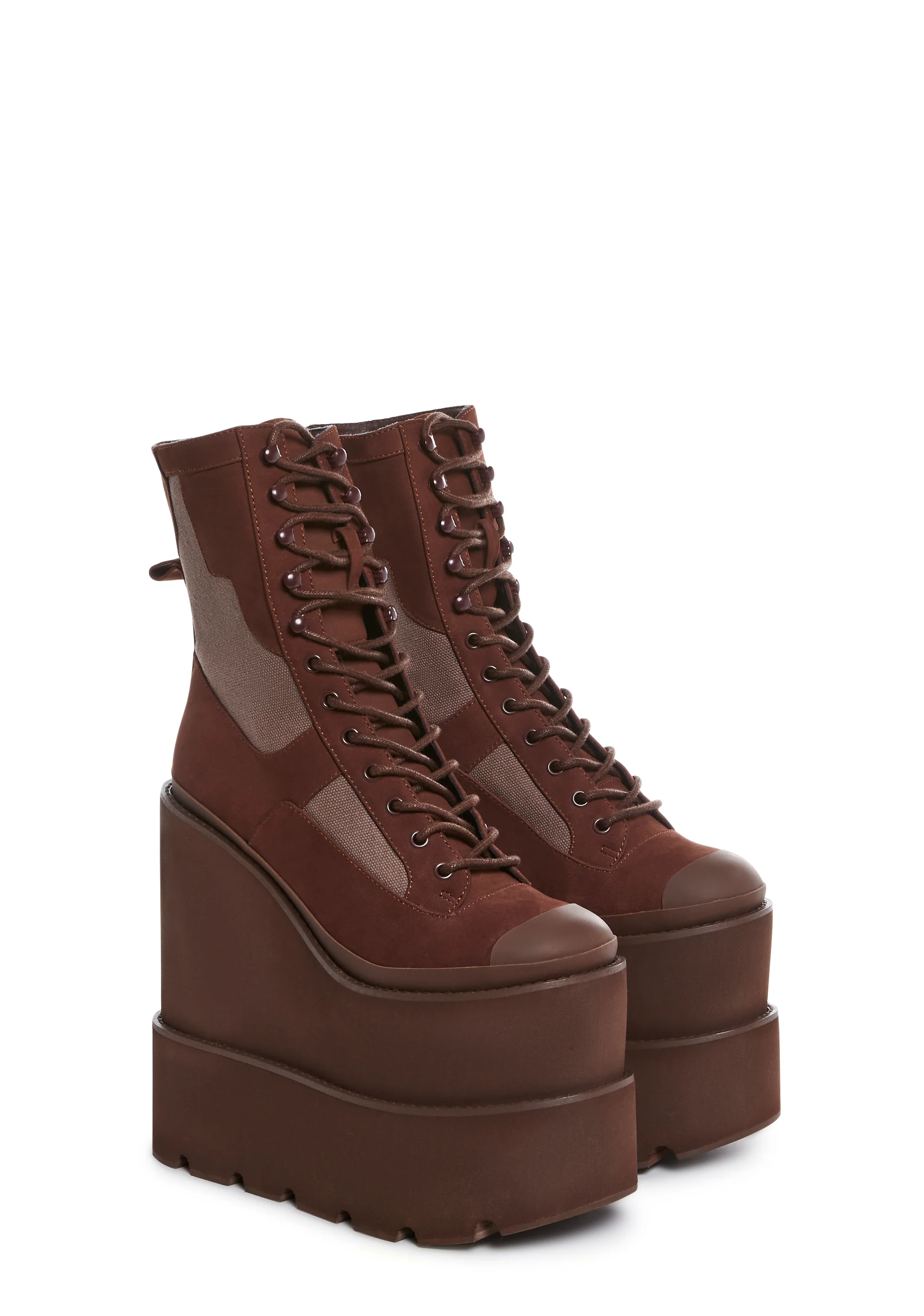 Atmosphere Double Stack Field Girl Traitor Boots - Brown - Image 3