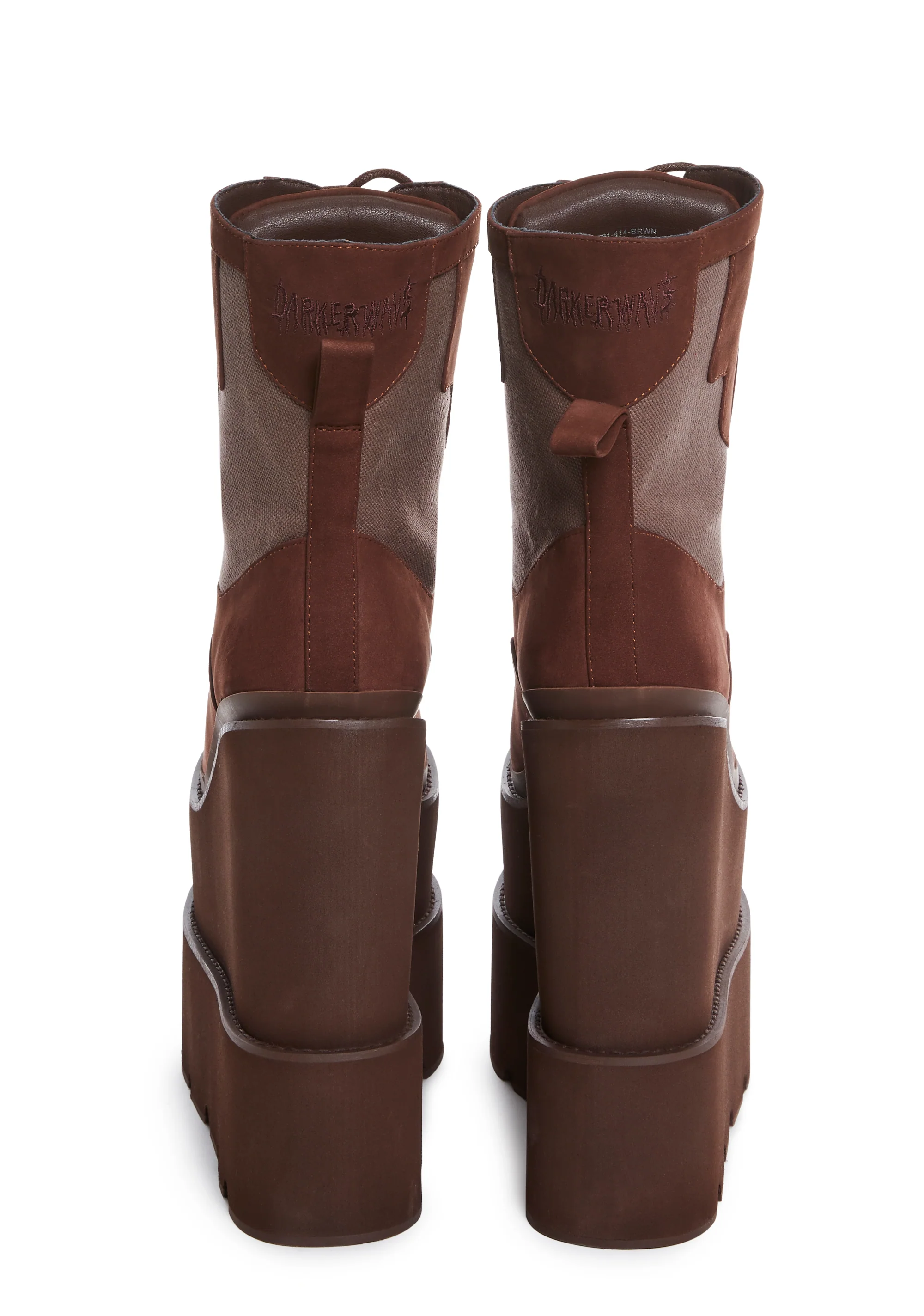 Atmosphere Double Stack Field Girl Traitor Boots - Brown - Image 4
