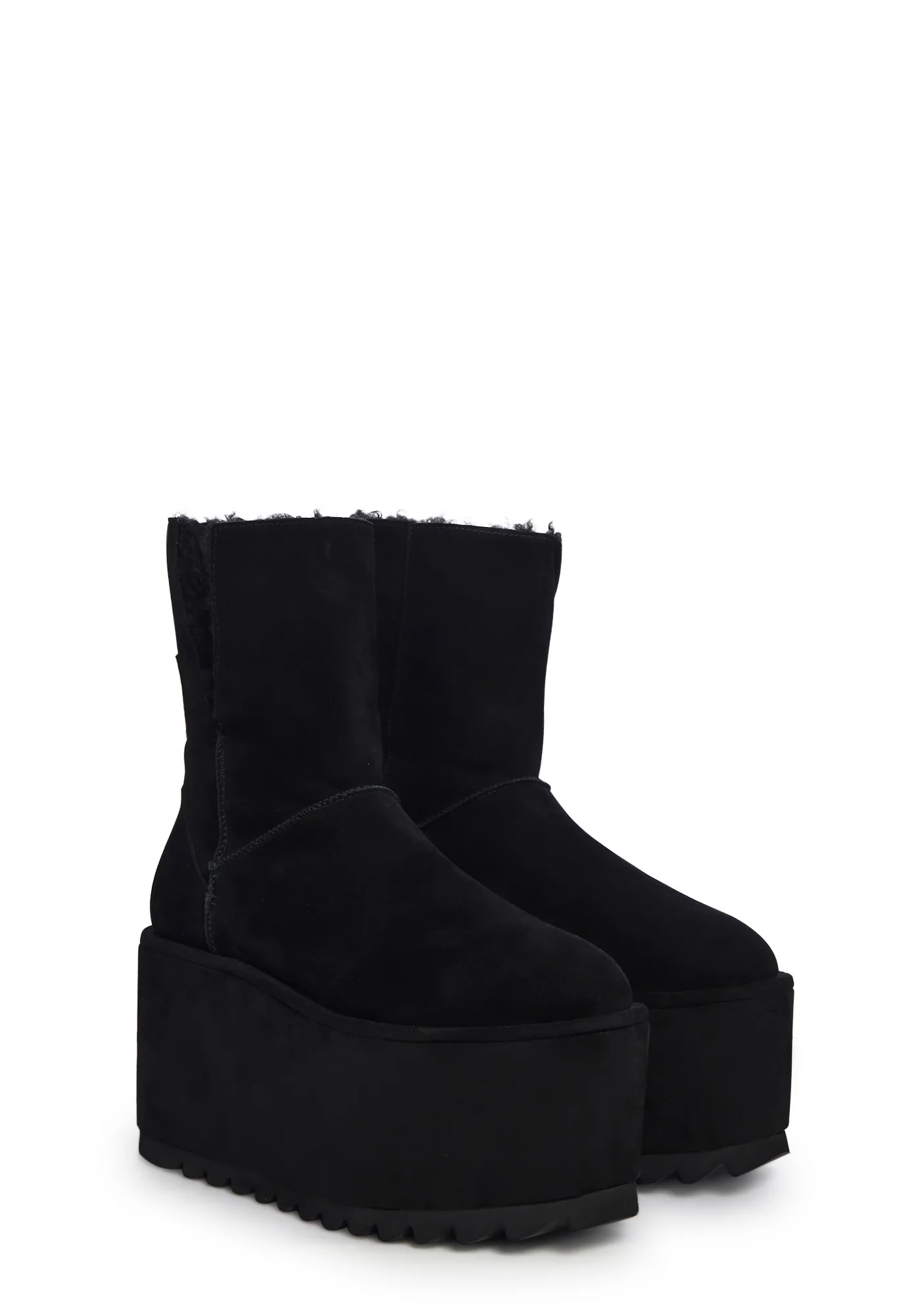 Atmosphere Fleece Lined Suede Platform Boots - Image 3