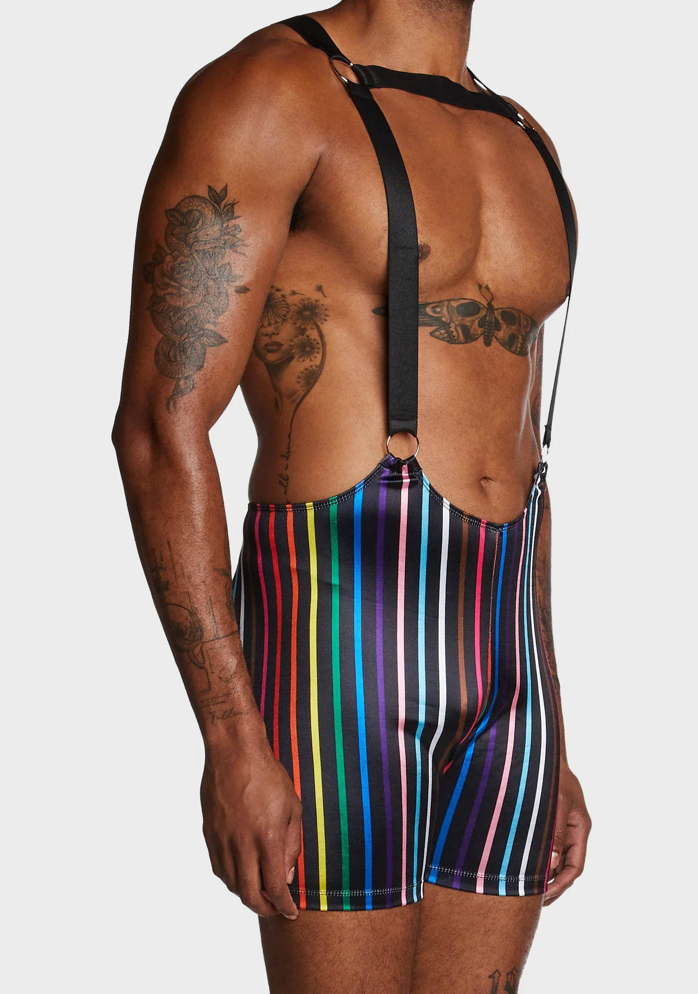 Atomic Bliss Harness Romper - Black/Rainbow - Image 2