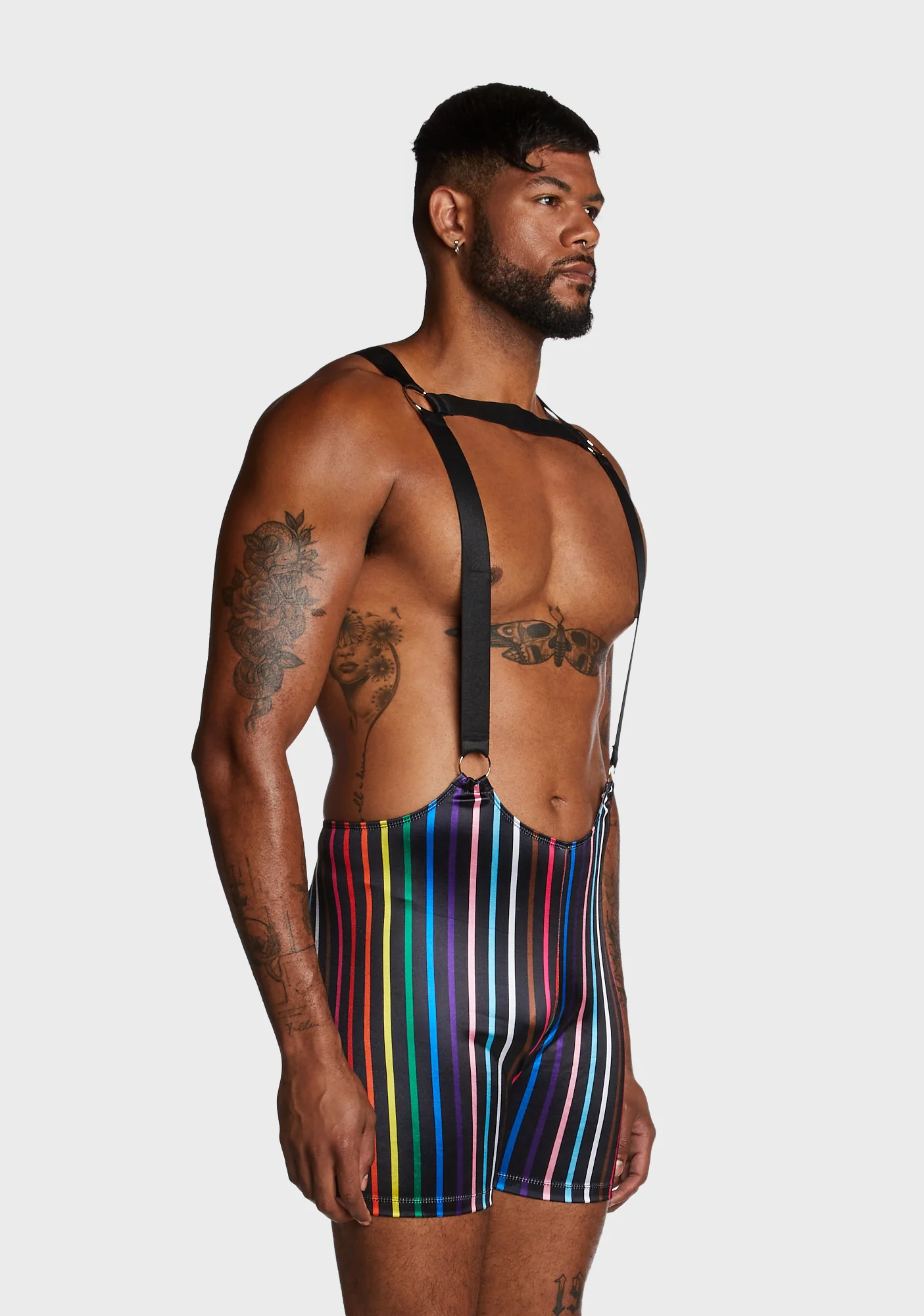 Atomic Bliss Harness Romper - Black/Rainbow - Image 3