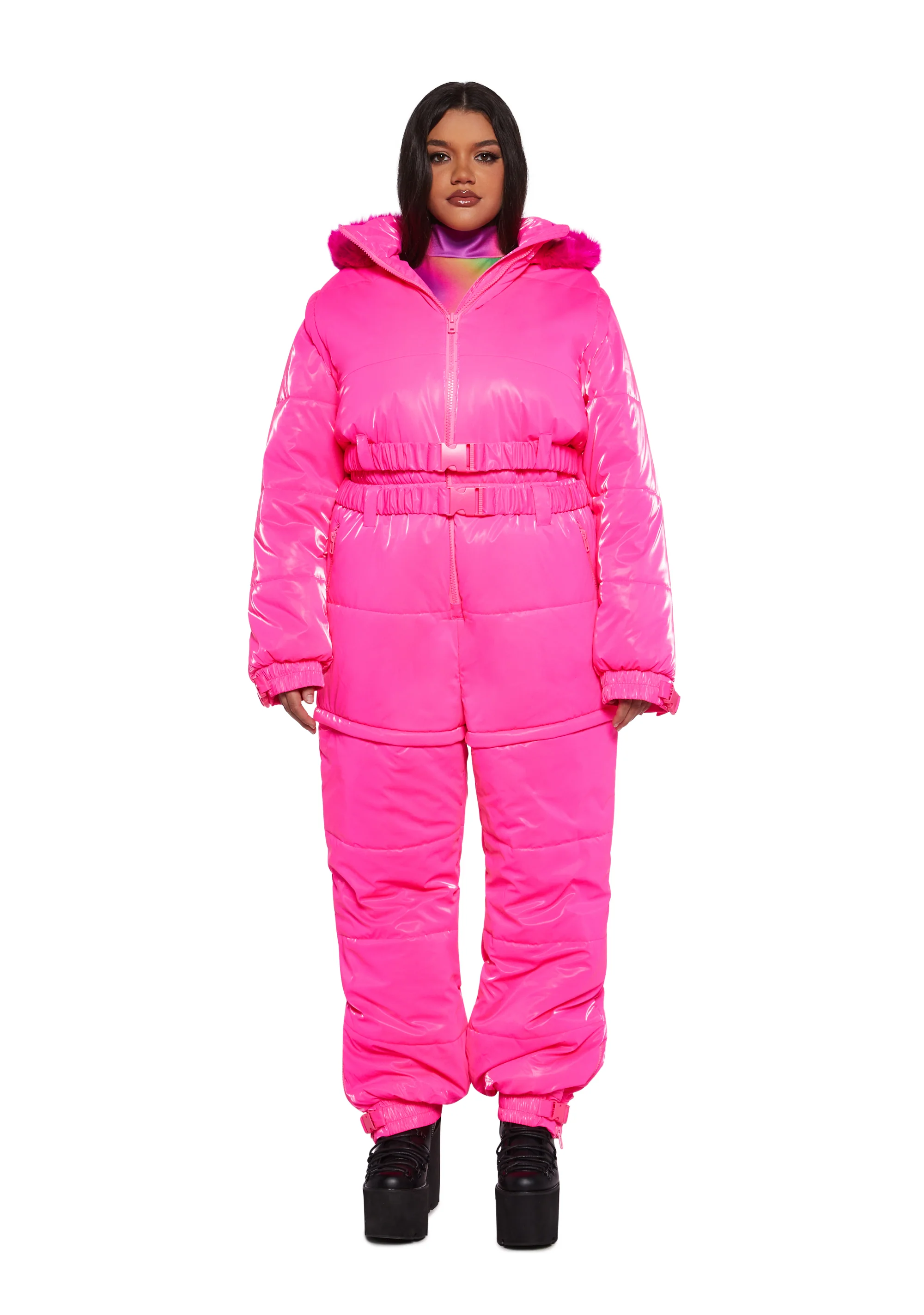 Aurora Beam Liquid Velvet Snowsuit - Pink - Image 2