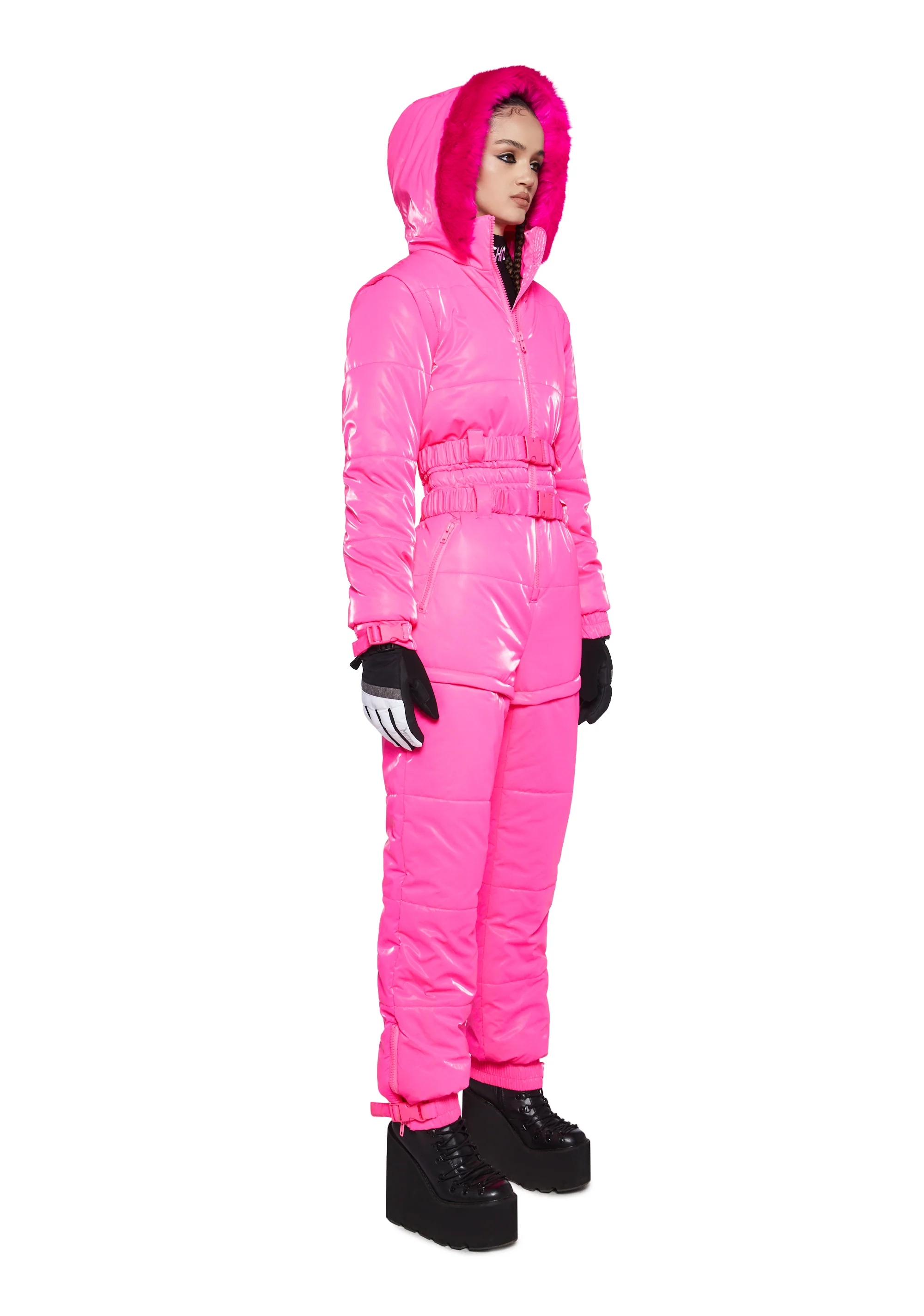Aurora Beam Liquid Velvet Snowsuit - Pink - Image 4