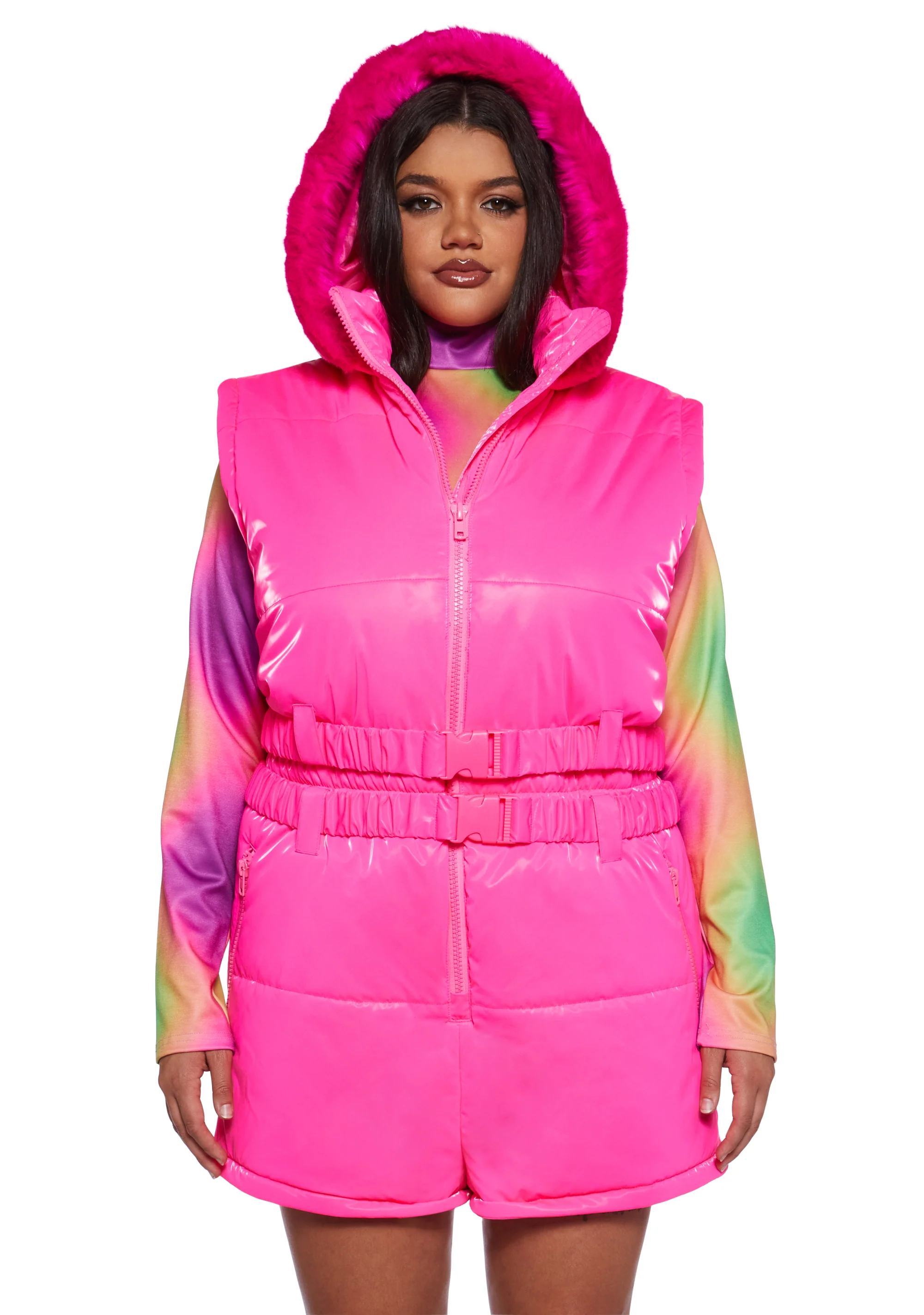 Aurora Beam Liquid Velvet Snowsuit - Pink - Image 9