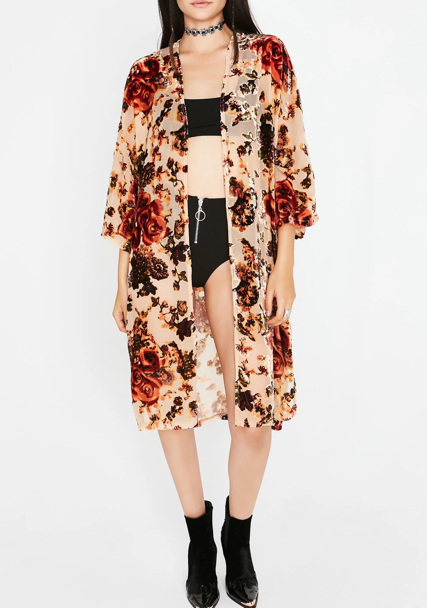 Autumn Dream Velvet Kimono - Image 3