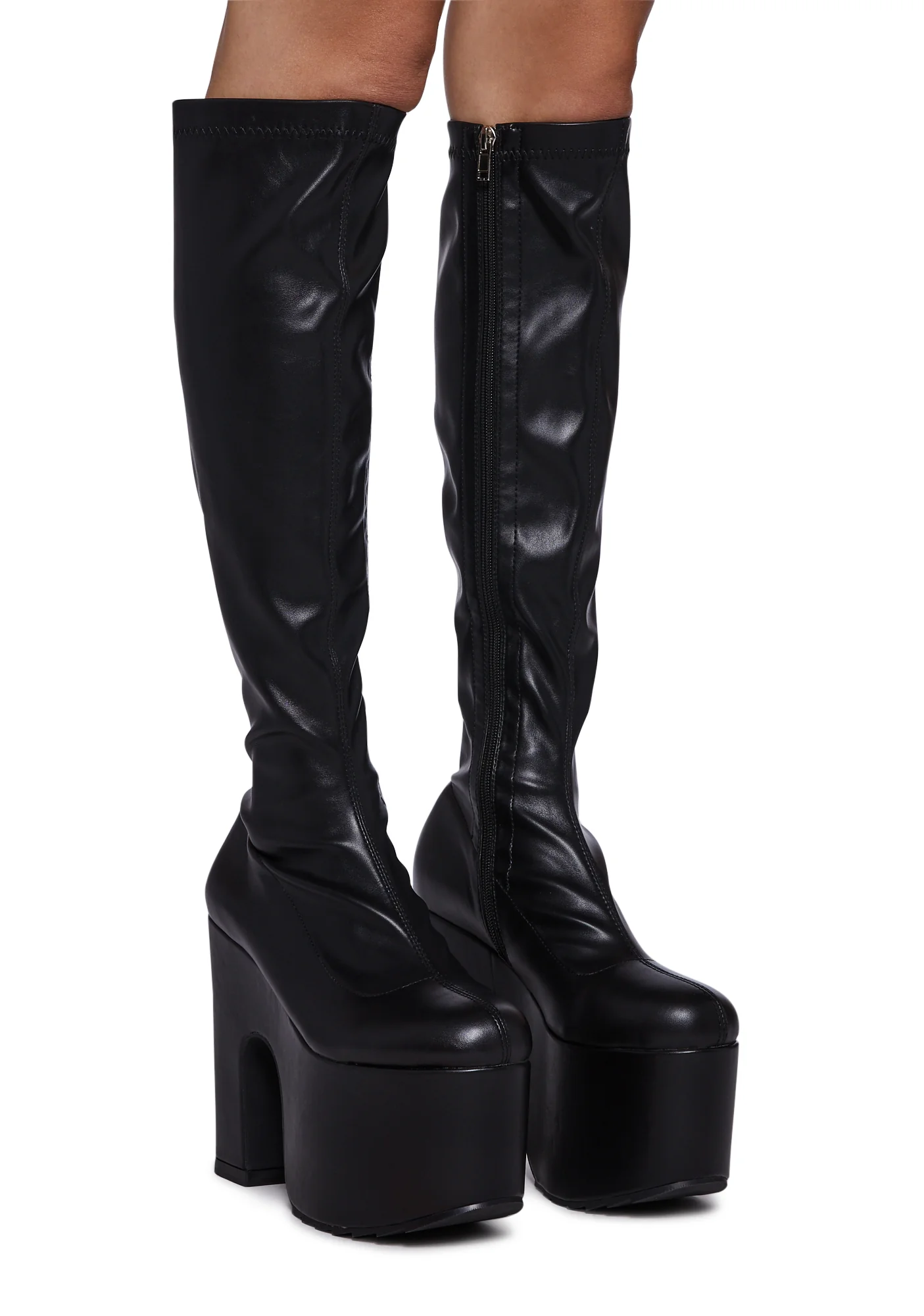 Awkward Knee High Boots - Black - Image 3