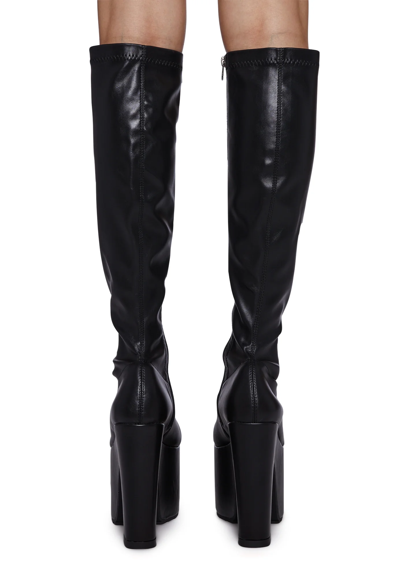 Awkward Knee High Boots - Black - Image 4