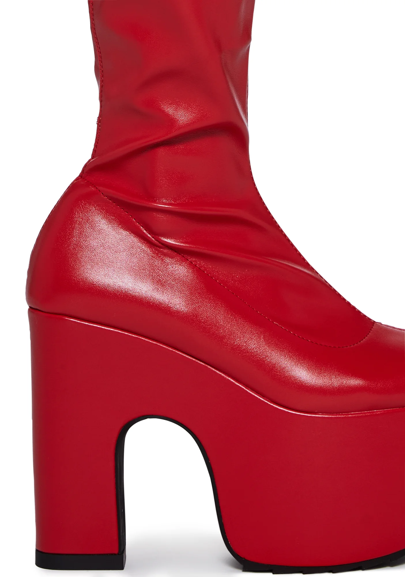 Awkward Knee High Boots - Red - Image 2