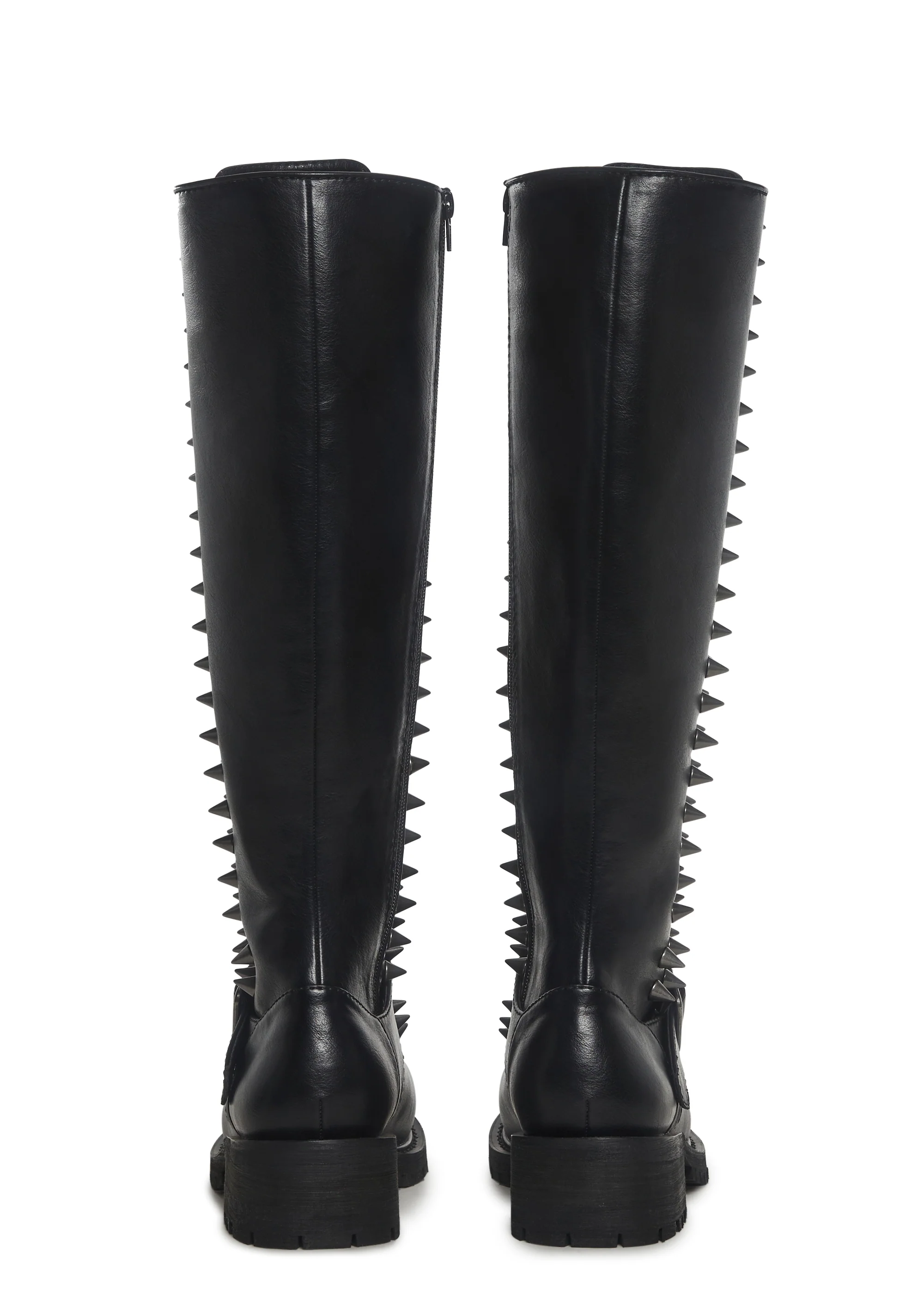 Spiked Knee High Lace Up Boots - Image 4