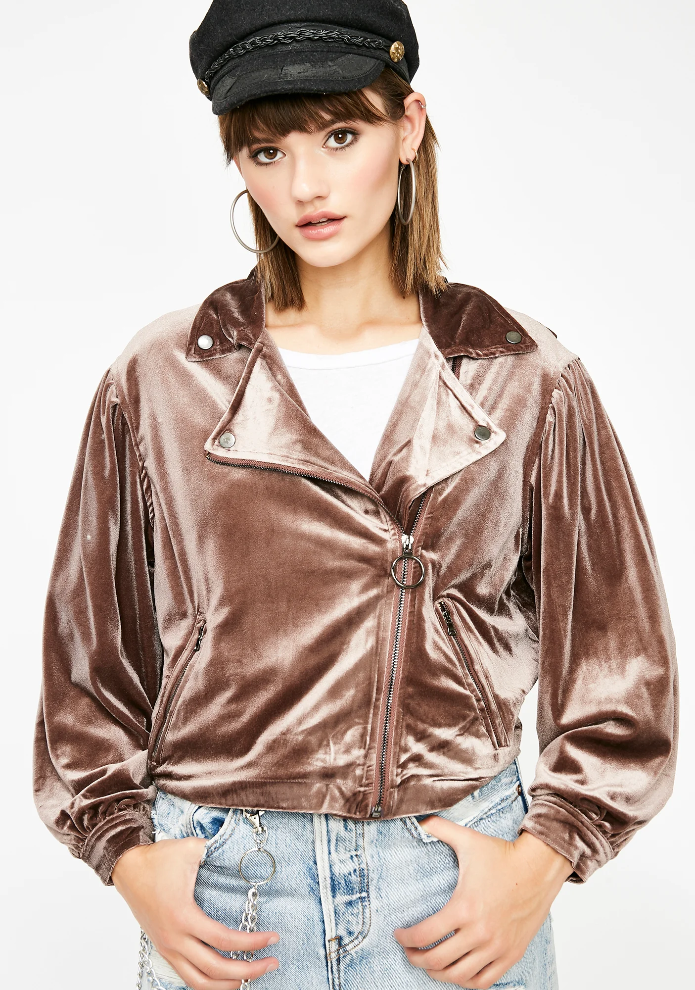 Babe Alert Velvet Moto Jacket - Image 3
