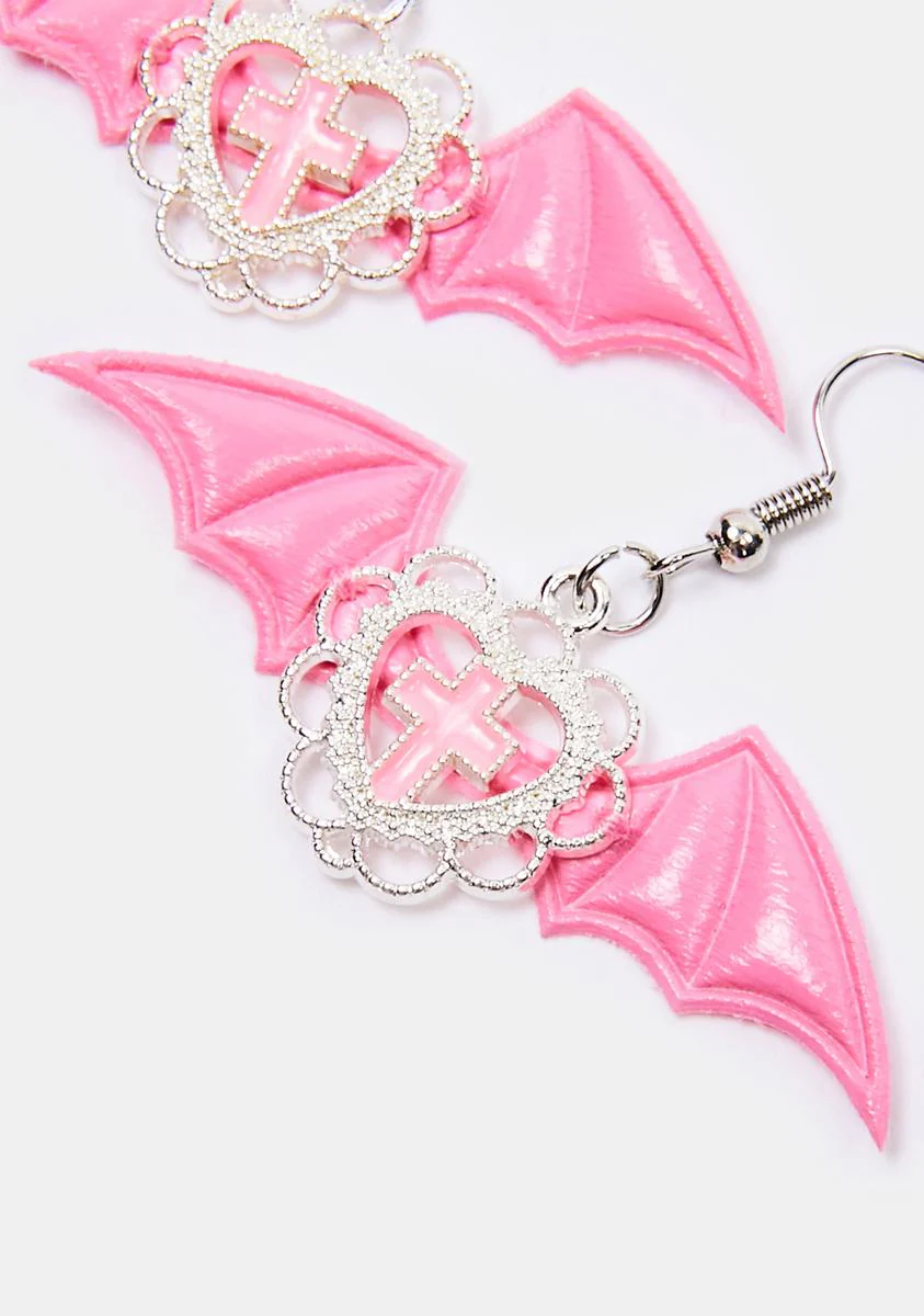 Babe Looking Daggers Bat Earrings - Image 3