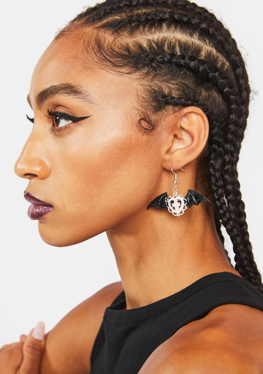 Babe Looking Daggers Bat Earrings - Image 5
