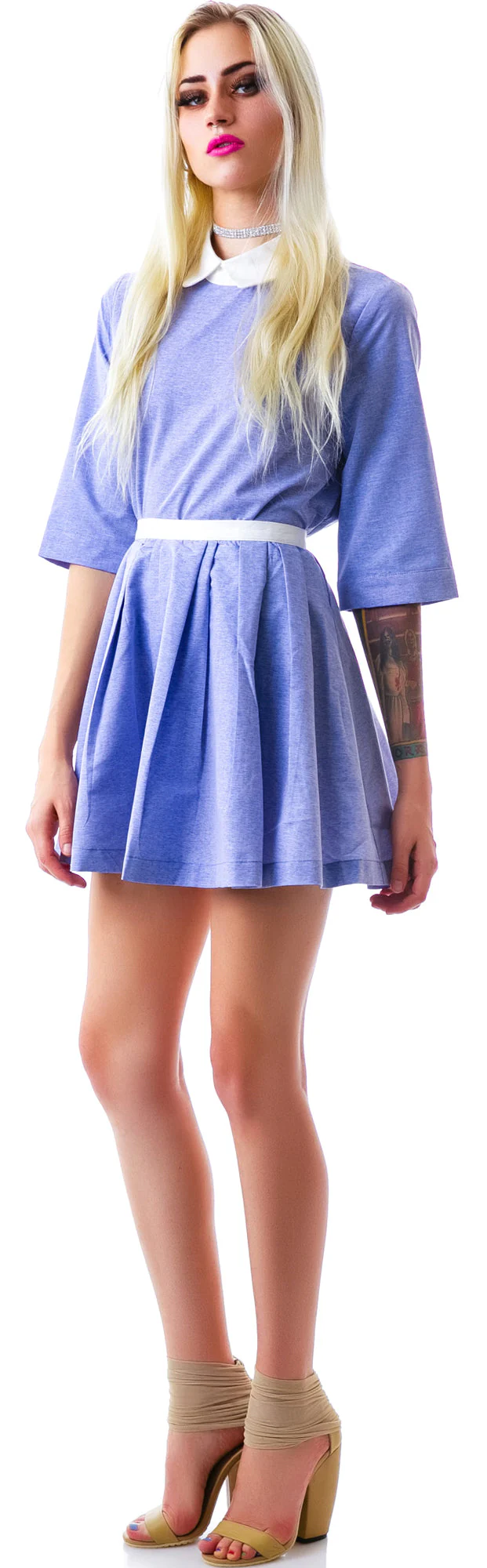 Baby Gurl Pleated Skirt - Light Blue - Image 4