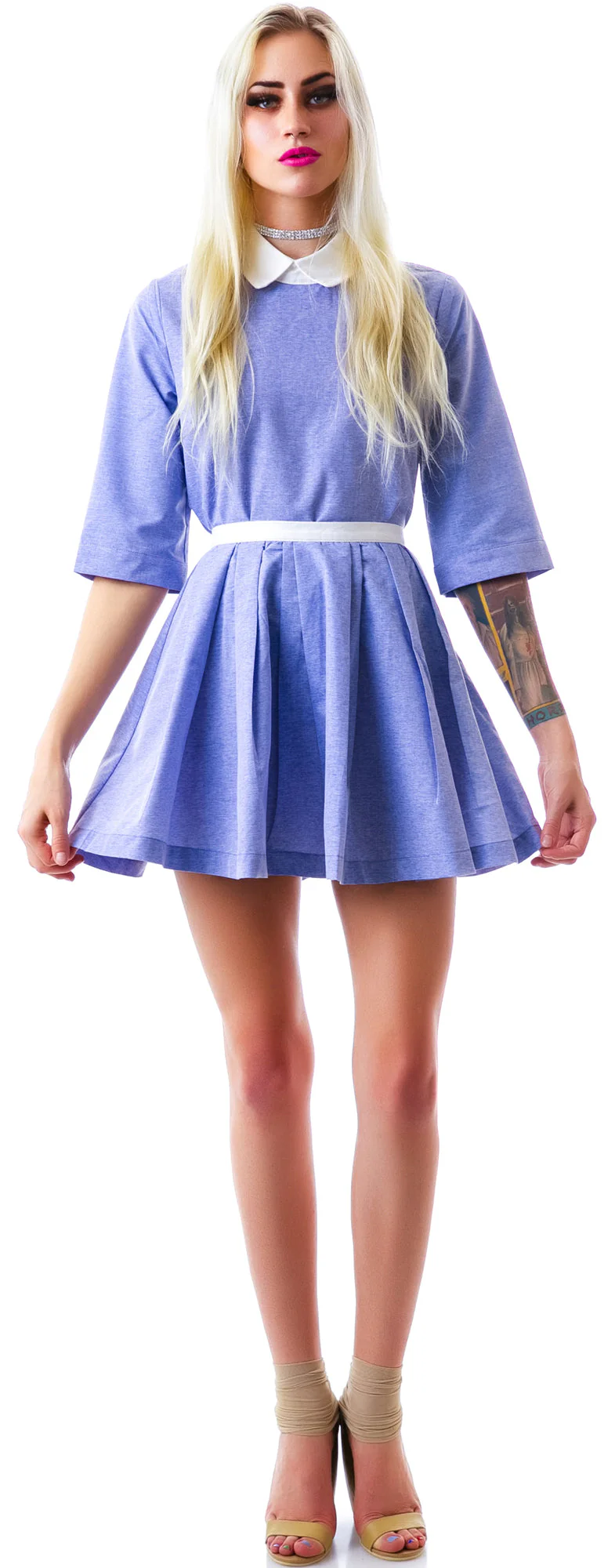 Baby Gurl Pleated Skirt - Light Blue - Image 5