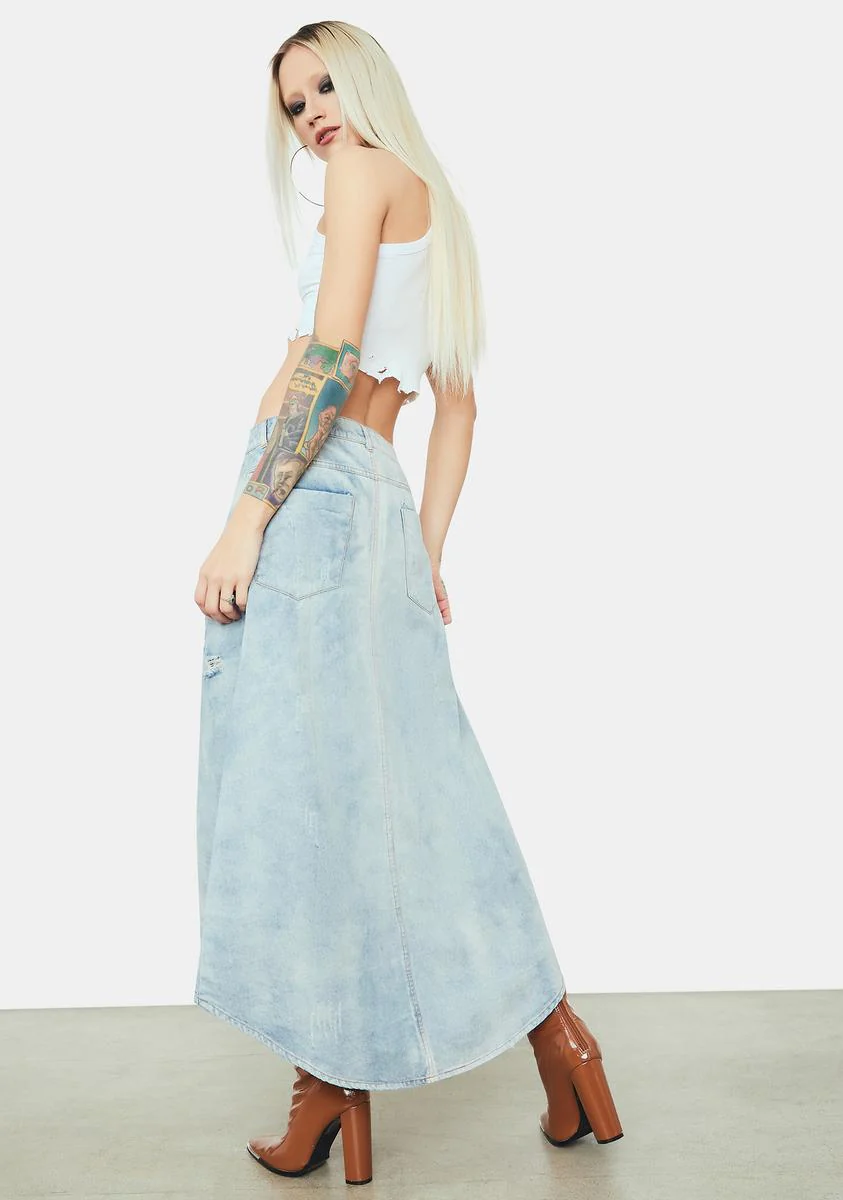Back In The Day Denim Circle Skirt - Image 4