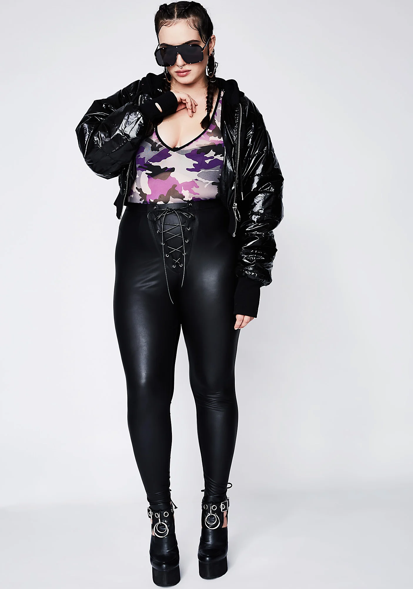 Back Off Lace-Up Leggings - Image 10