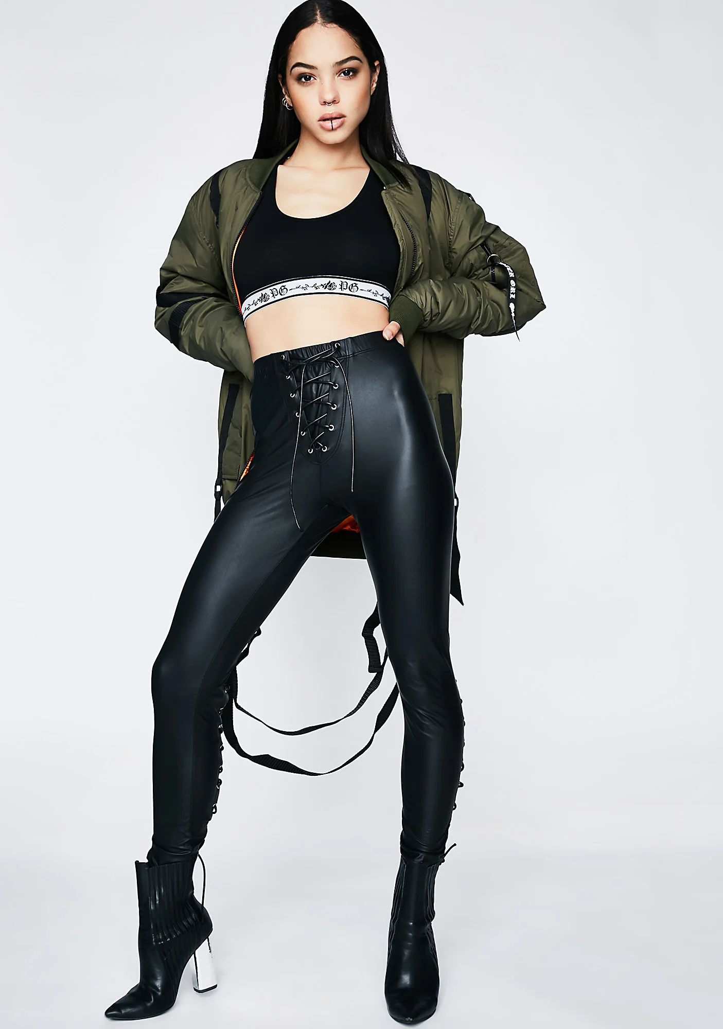 Back Off Lace-Up Leggings - Image 2