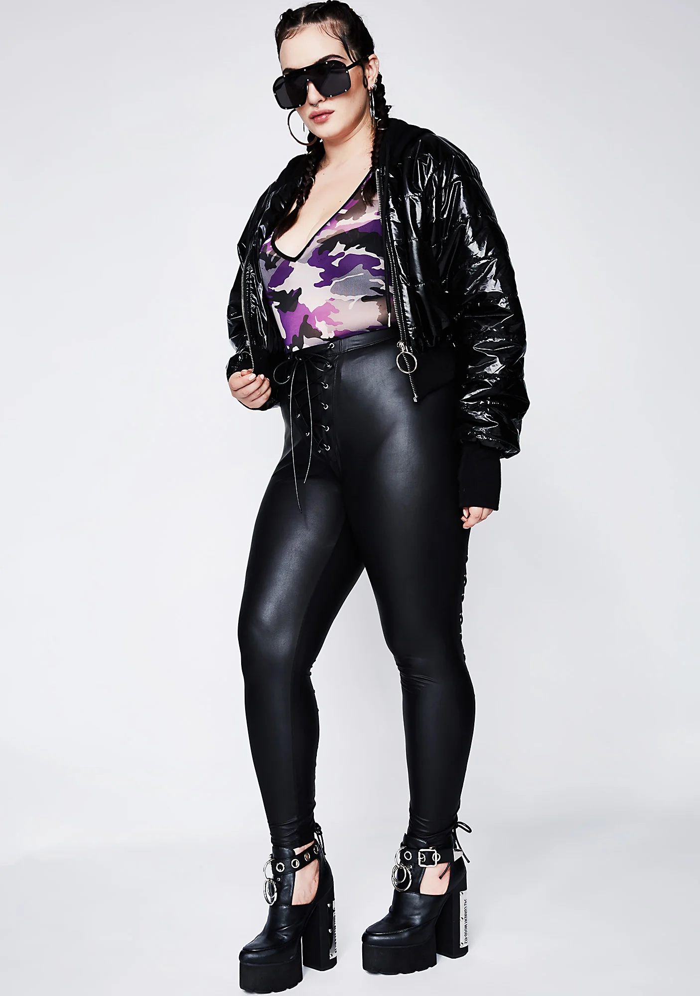 Back Off Lace-Up Leggings - Image 9