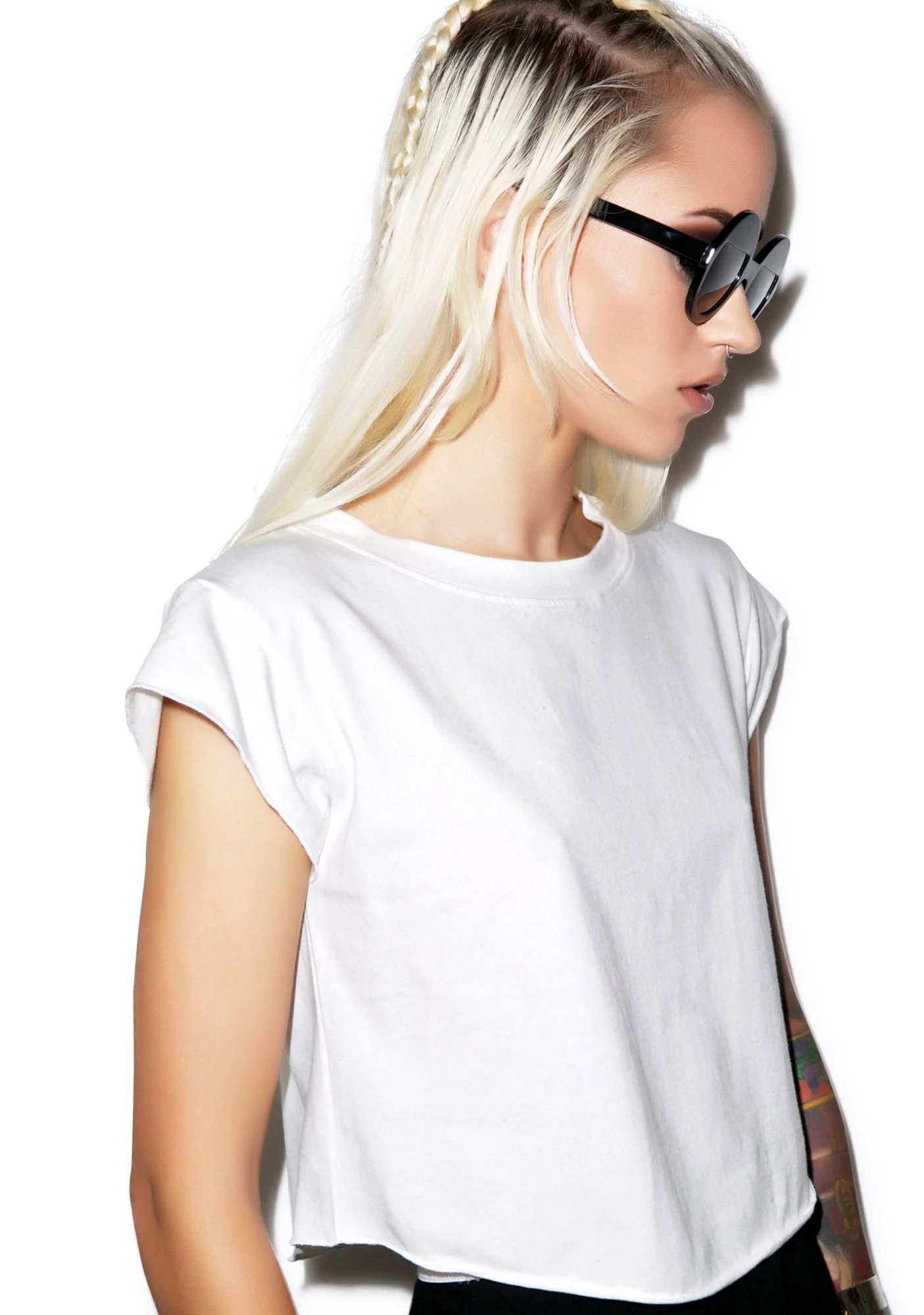 Back To Ba-sikks Crop Tee - White - Image 4