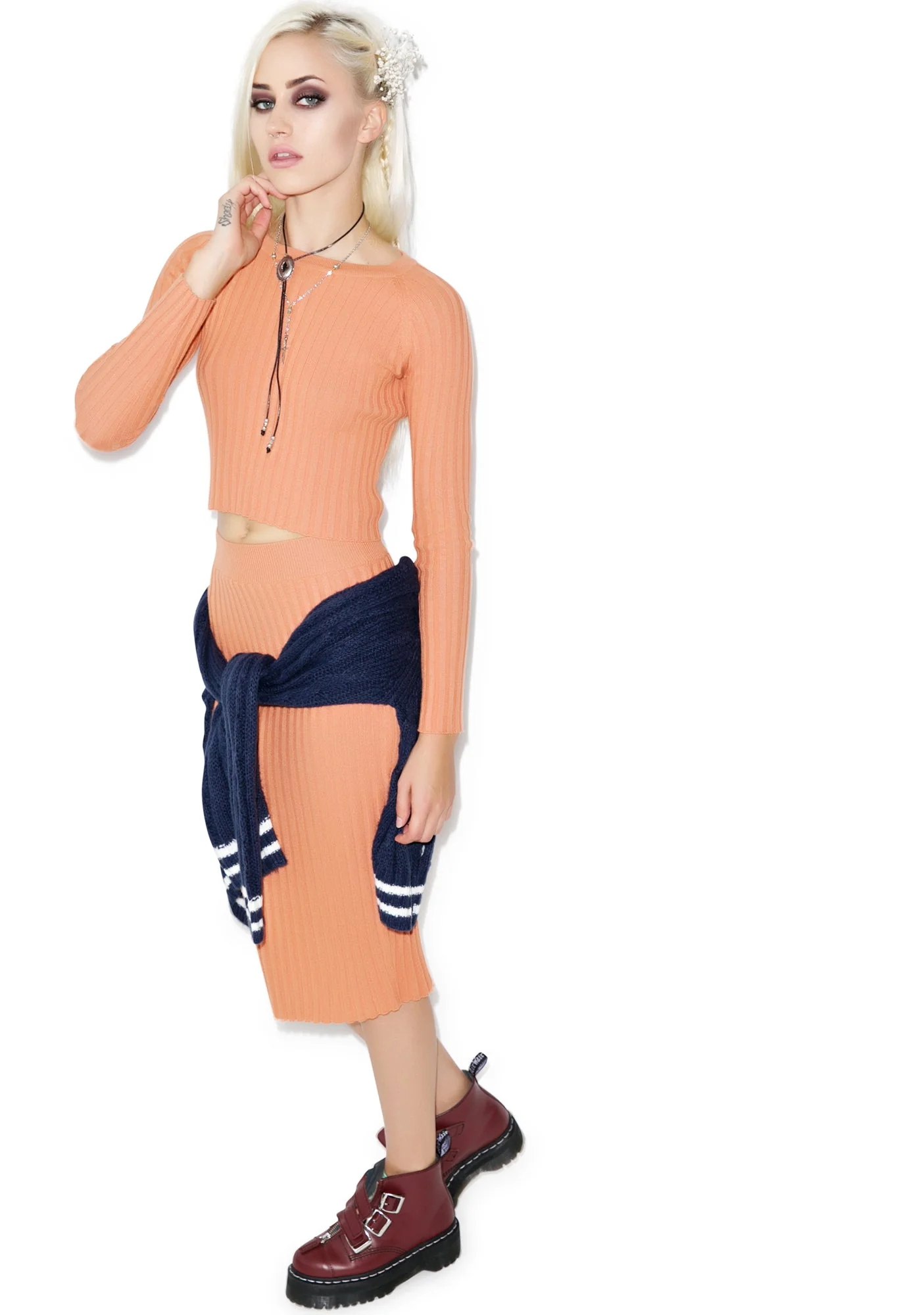 Back to Basics Cropped Sweater - Light Orange - Image 6