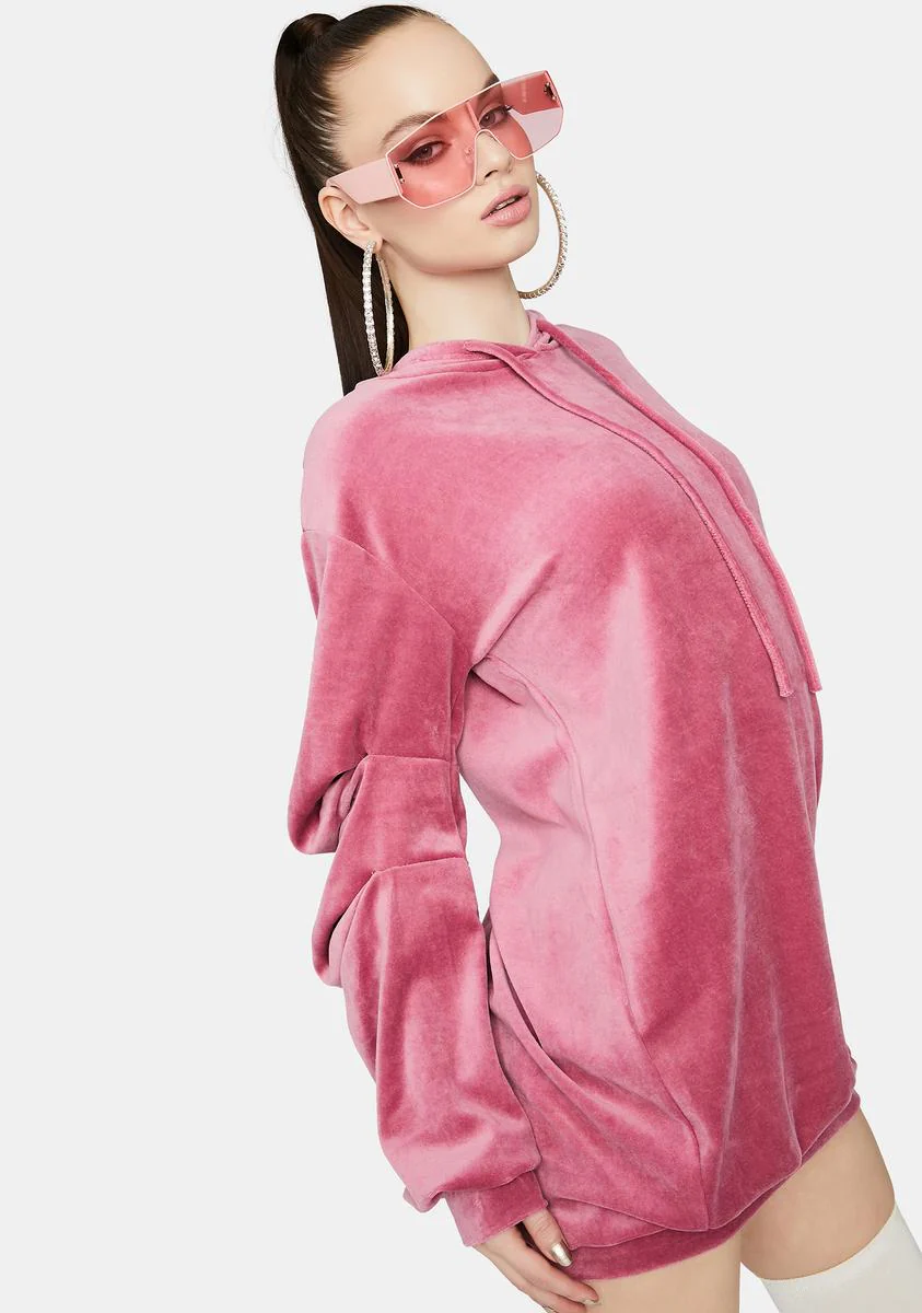 Back To Basics Velour Hoodie Dress - Image 2