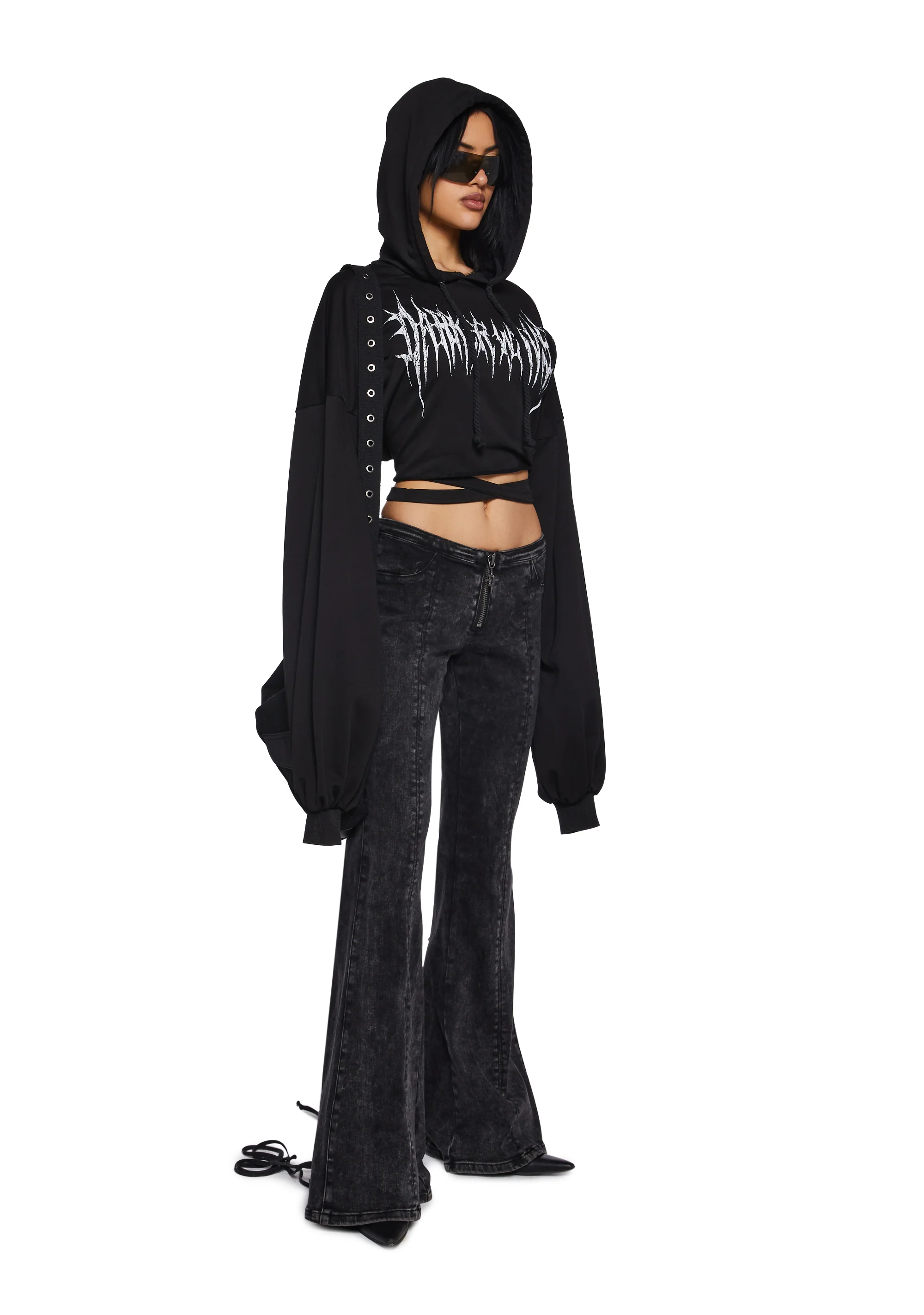 Chord Backless Cropped Hoodie - Image 2
