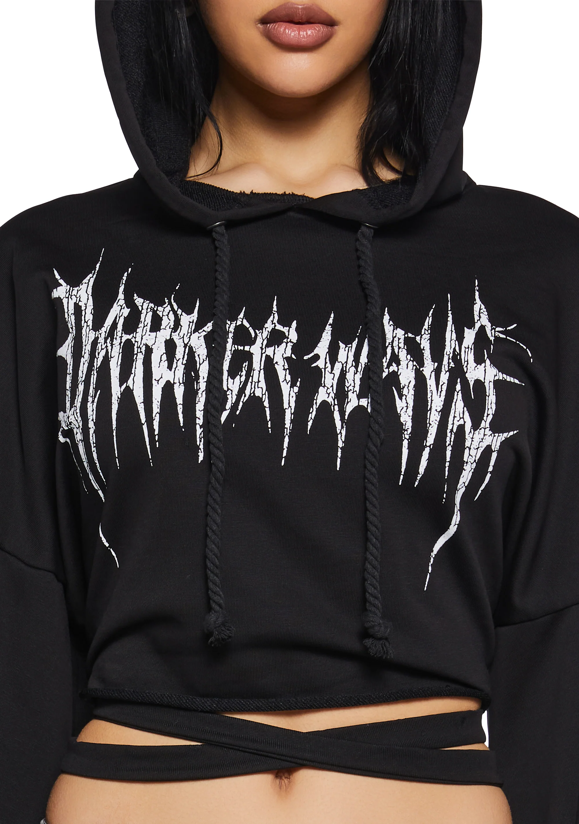 Chord Backless Cropped Hoodie - Image 5