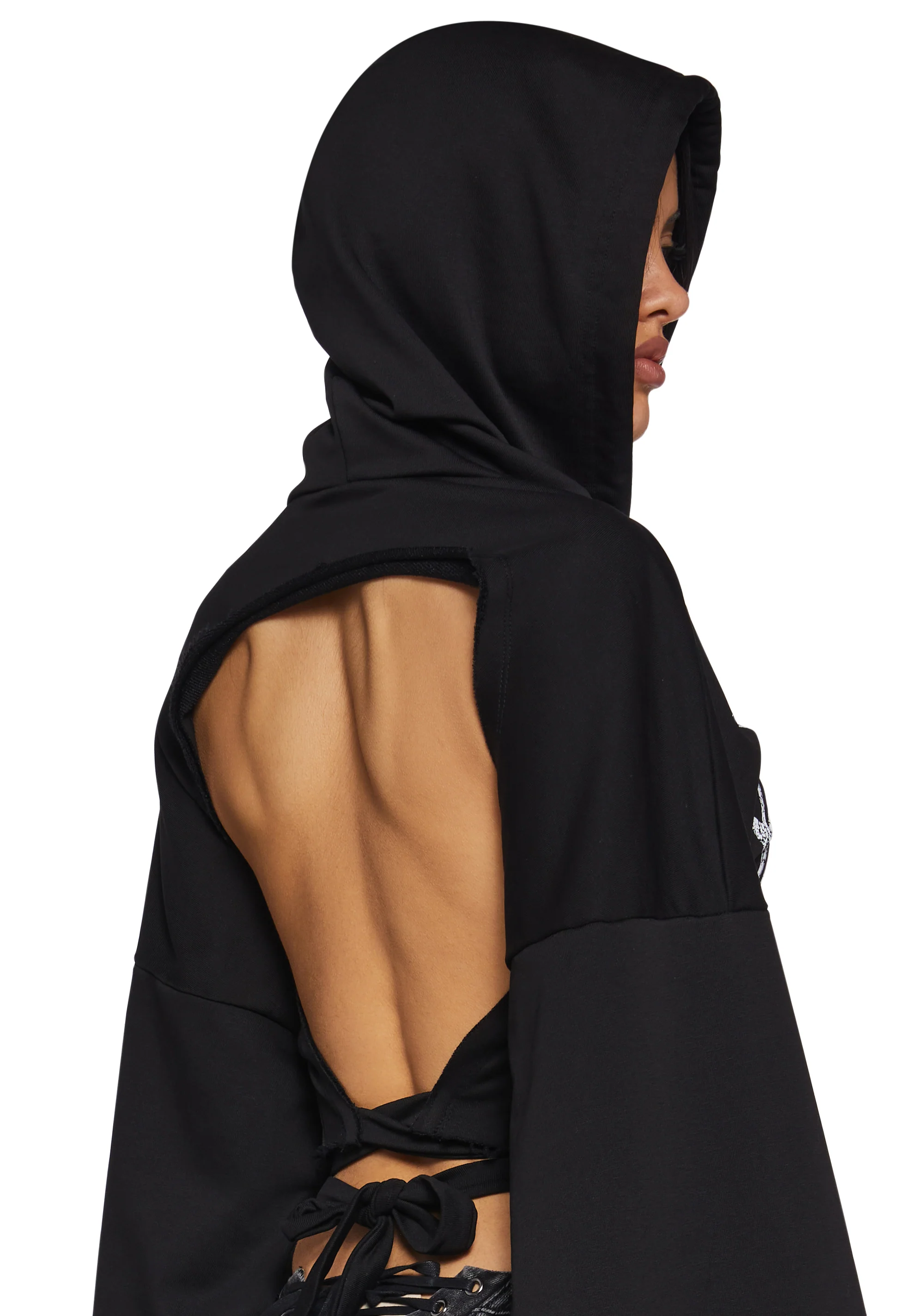 Chord Backless Cropped Hoodie - Image 6