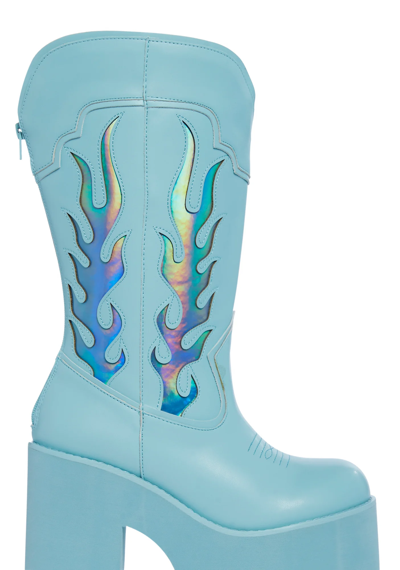 Bad B Flame Cowboy Boots - Blue - Image 2