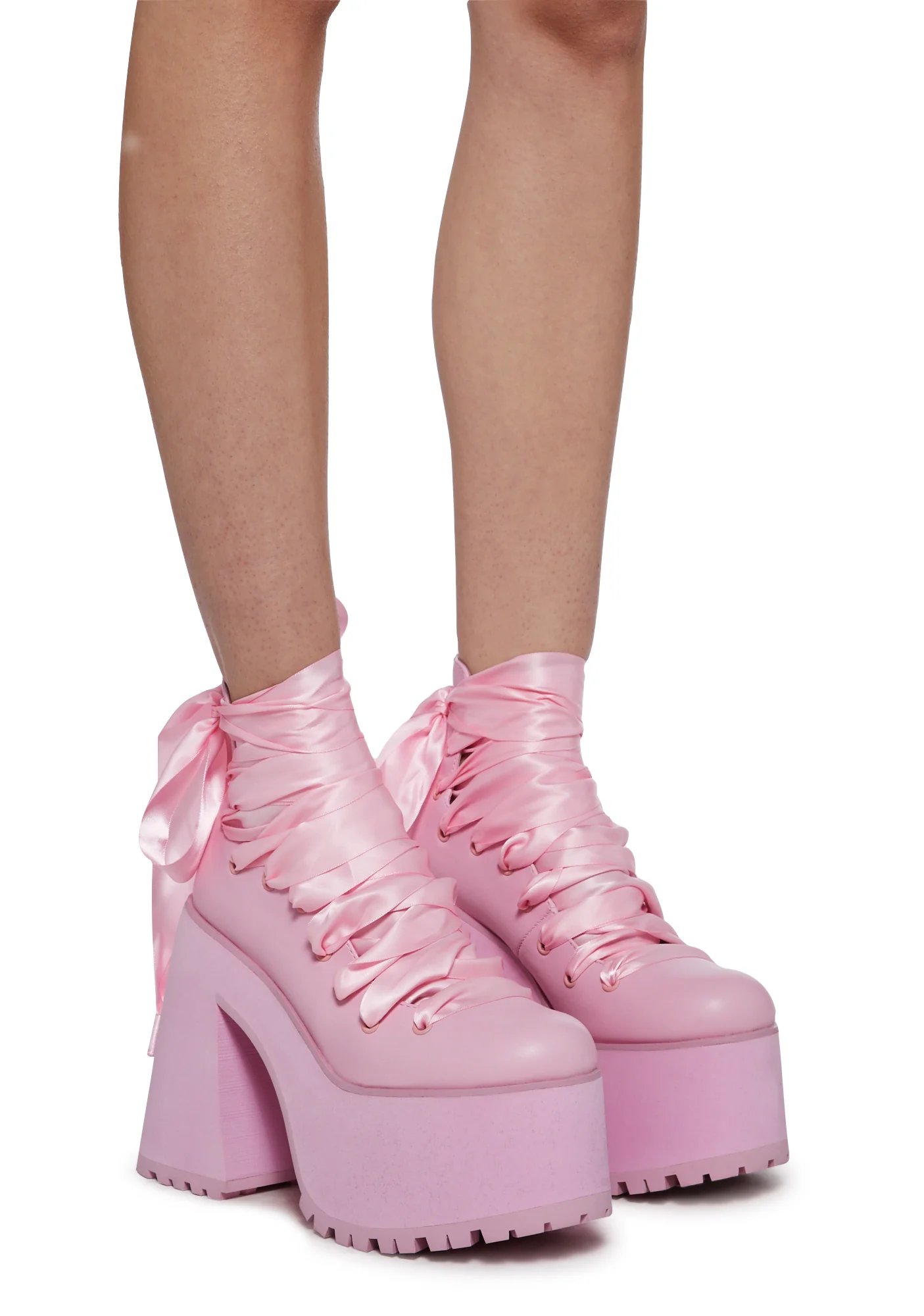 Dancing Hearts Platform Boots- Pink - Image 3
