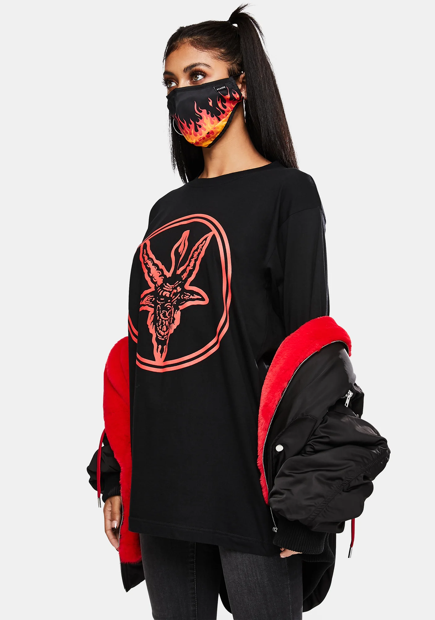 Baphomet Long Sleeve Graphic Tee - Image 2