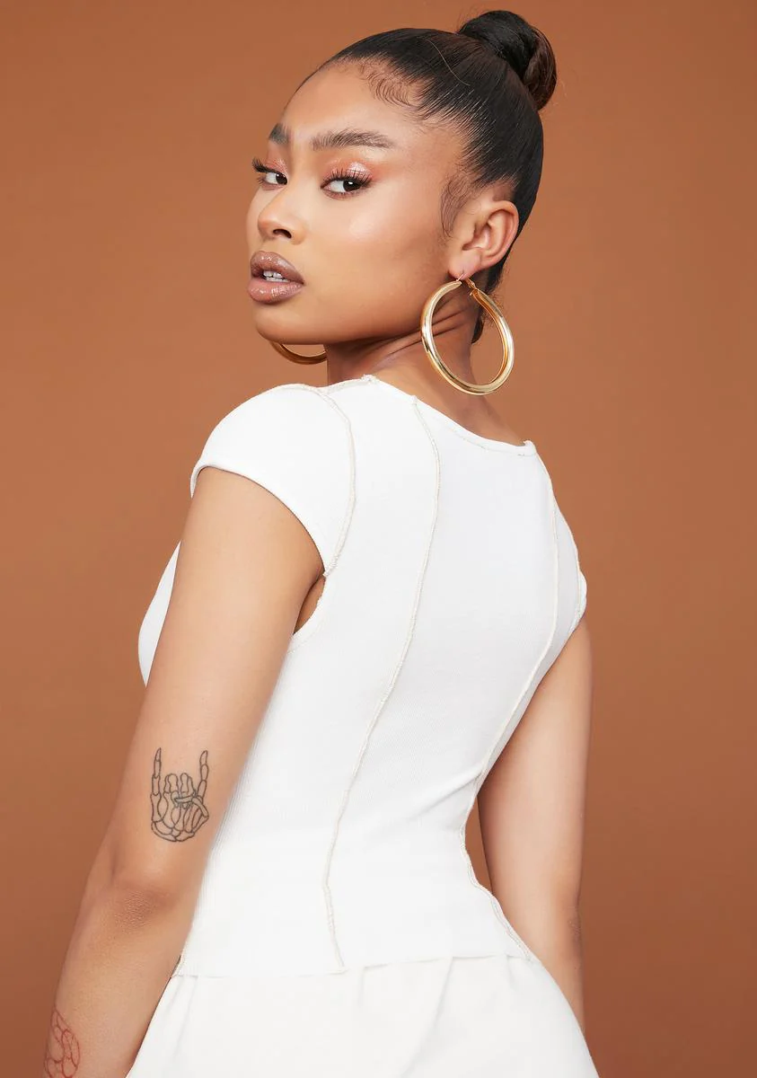 Bare Ur Exposed Cap Sleeve Crop Top - Image 4