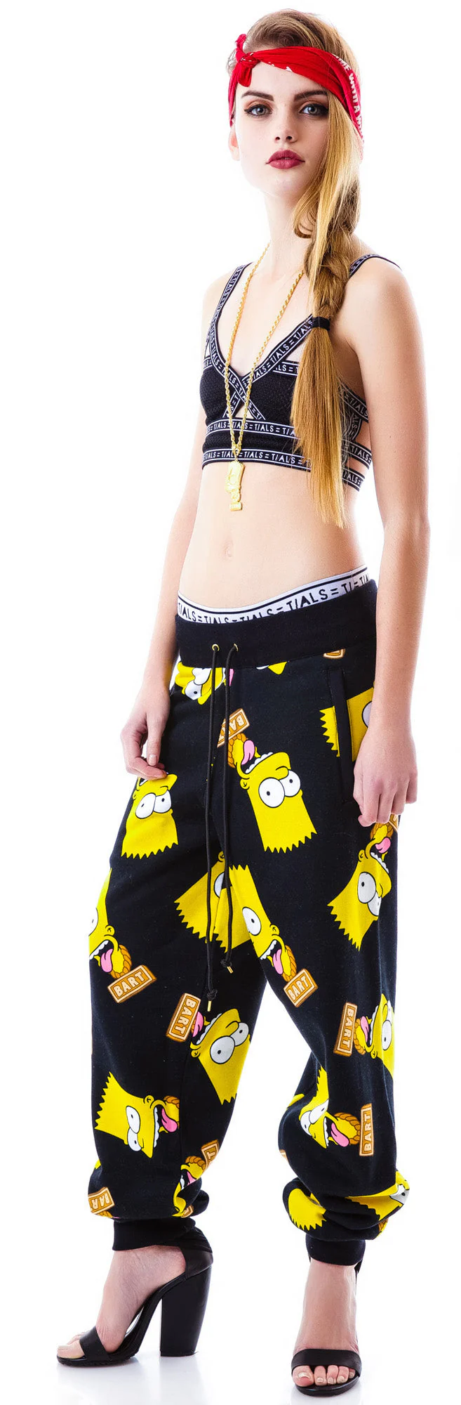 Bart Face Sweat Pants - White - Image 6