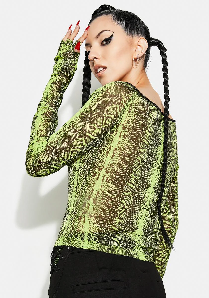 Basilisk Off Shoulder Sheer Top - Image 4