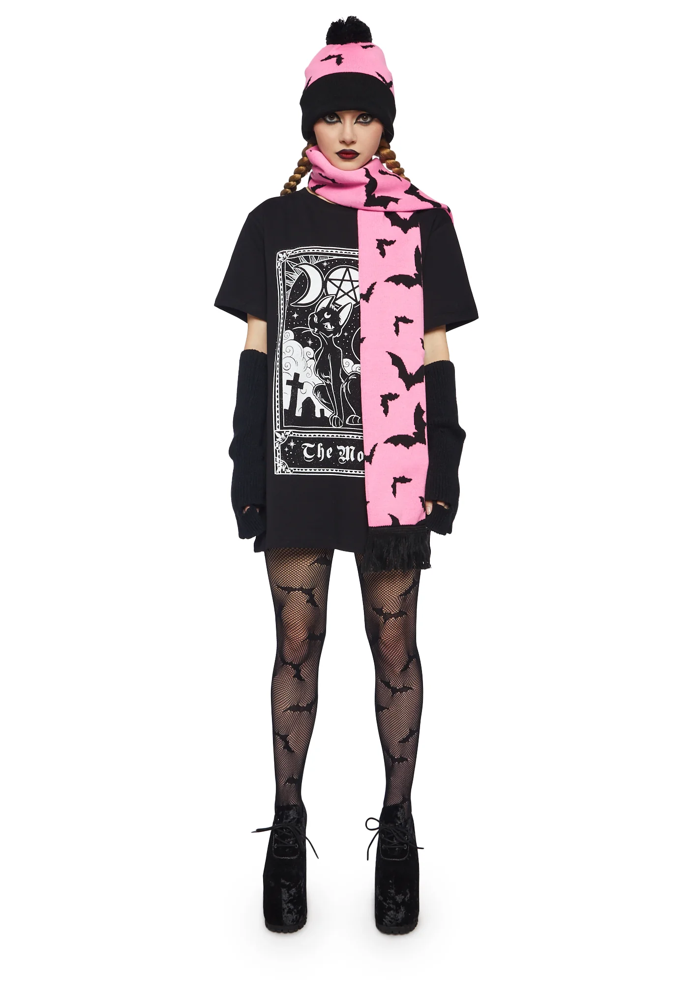 Sweet Bat Behavior Beanie And Scarf Set - Image 3