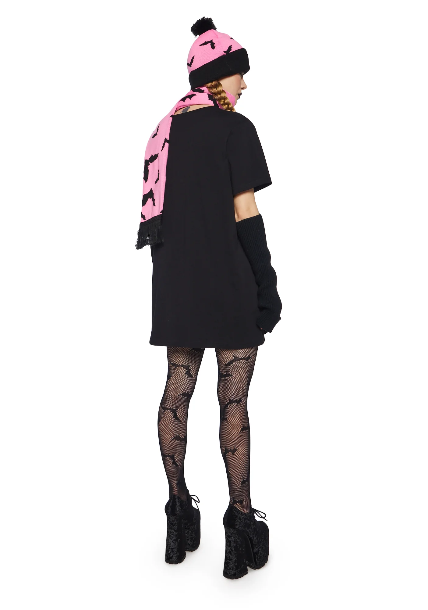 Sweet Bat Behavior Beanie And Scarf Set - Image 4