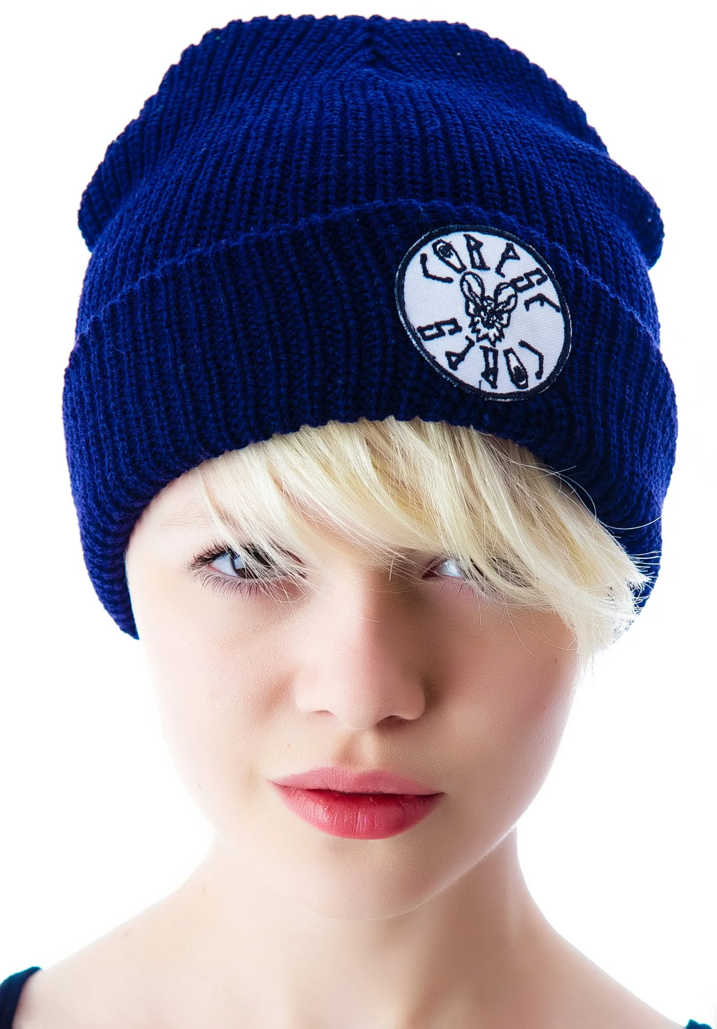 Bat Patch Beanie - Dark Blue - Image 6