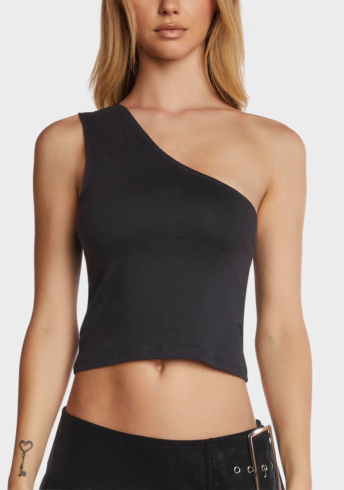 Bay One Shoulder Top - Black - Image 2