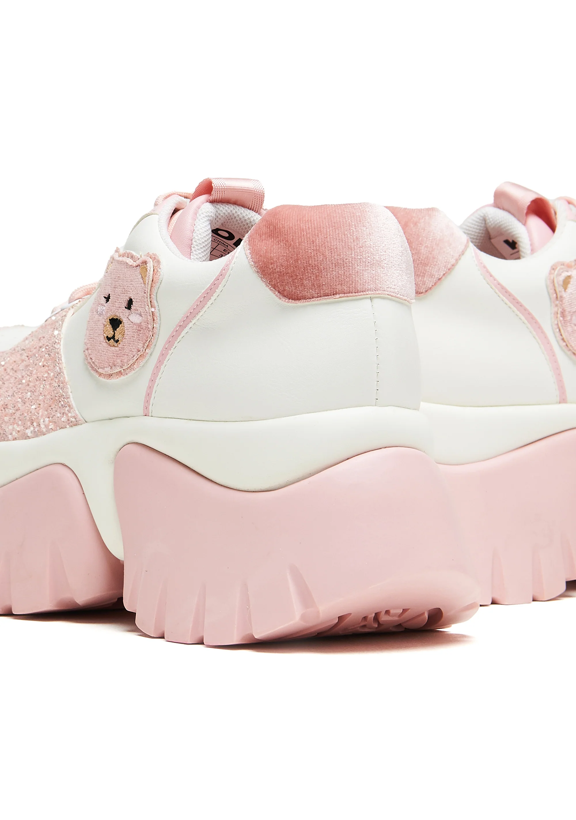 Bear Blushes Chunky Glitter Trainers - Pink - Image 4